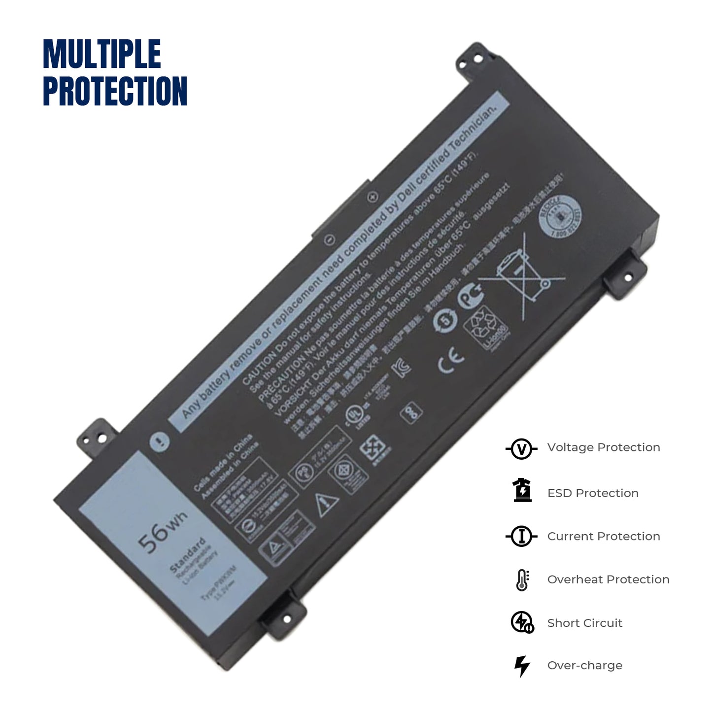 KELESY NEW Original 15.2V 56Wh PWKWM Laptop battery for Dell Inspiron 14 7000 14 7466 7467 P78G Series Batteries