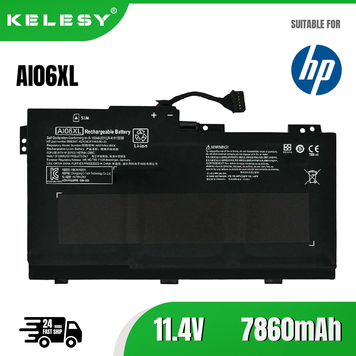 KELESY 11.4V 96Wh AI06XL Laptop Battery For HP ZBook 17 G3 T7V62ET V1Q05UT X9T88UT T7V61ET 17 G3 Workstation Series AI06096XL