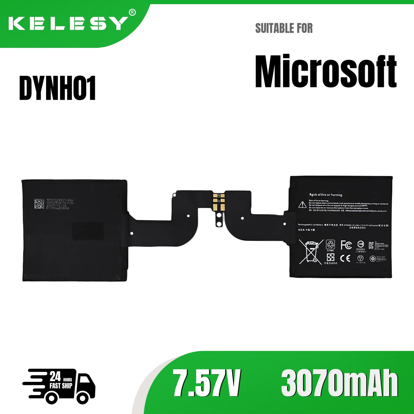 KELESY DYNH01 Screen Battery For Microsoft Surface Book 2 15" 1793 1813 Tablet PC 7.57V 23.2WH 3070mAh