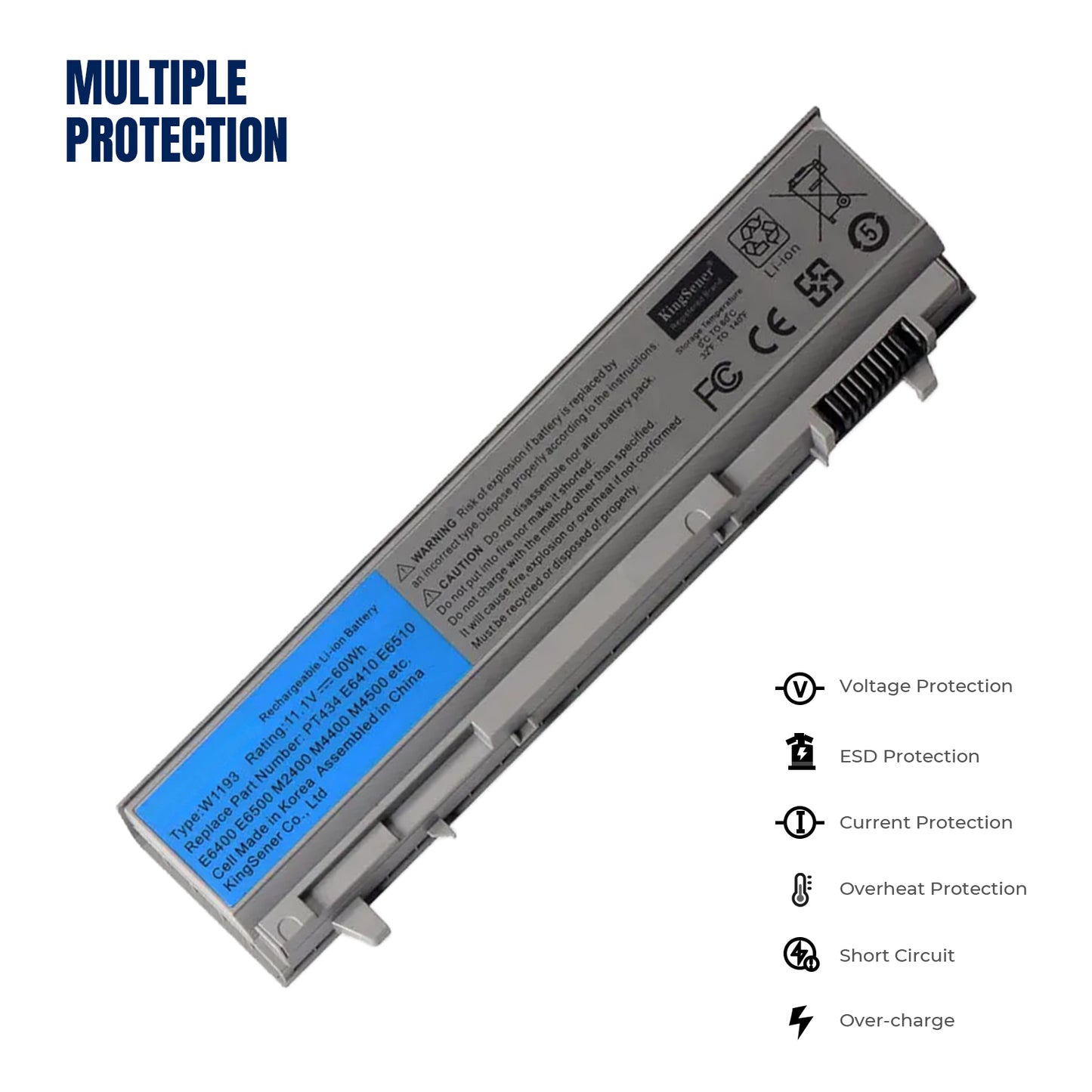 KELESY Laptop Battery For DELL Latitude E6400 E6500 E6410 E6510 M2400 M4400 M6400 W1193 PT434 KY265 GU715 C719R RG049 U844G