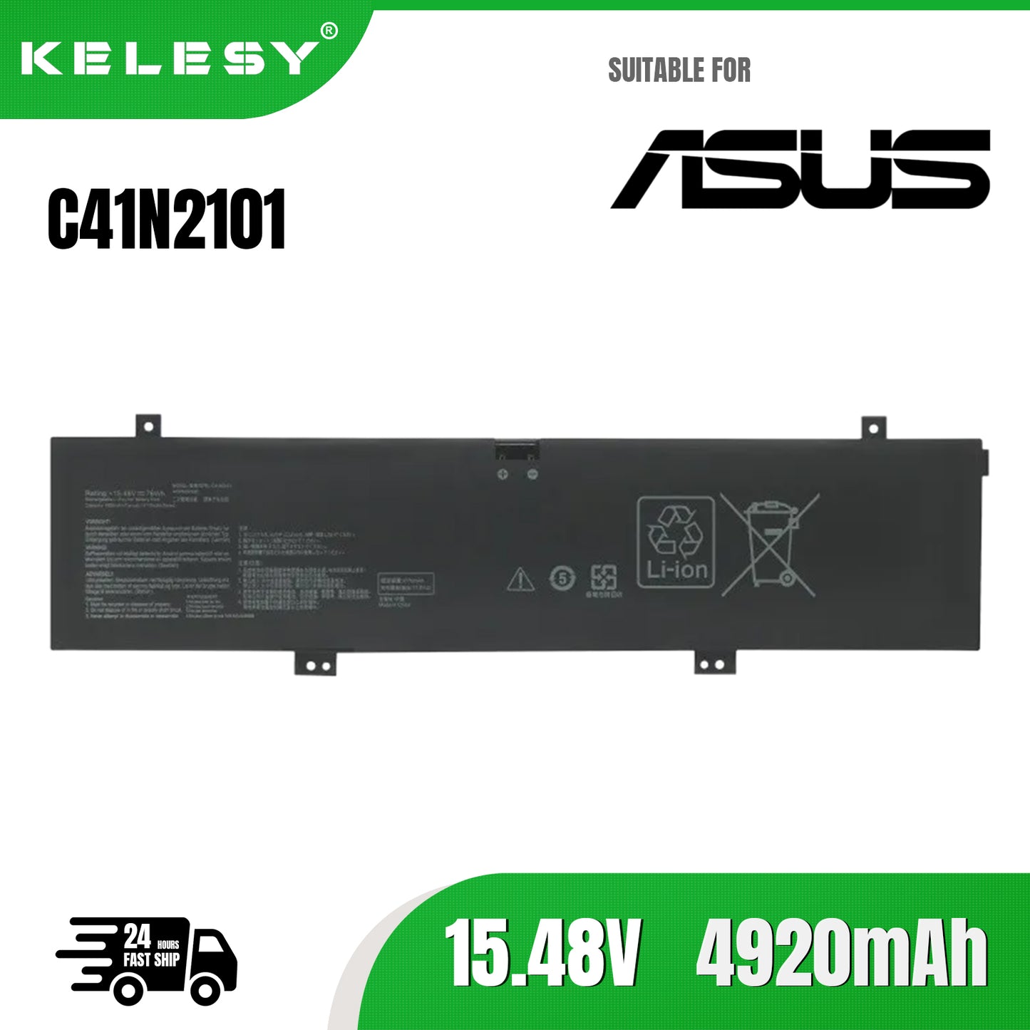KELESY C41N2101 15.48V 76WH/4920mAh Laptop Battery For ASUS FX517Z FX517ZE FX517ZM FX517ZC FX517ZR GA402RK UM6702RA