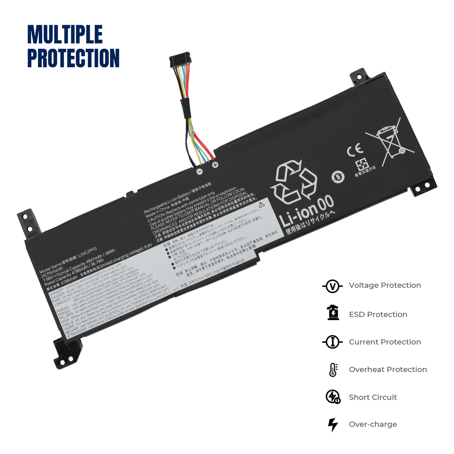 KELESY New L20L2PF0 L20C2PF0 L20M2PF0 L20L3PF0 L20C3PF0 L20M3PF0 Battery For Lenovo IdeaPad 3-14ALC6 Gen 6 V14 V15 V17 G2 ITL