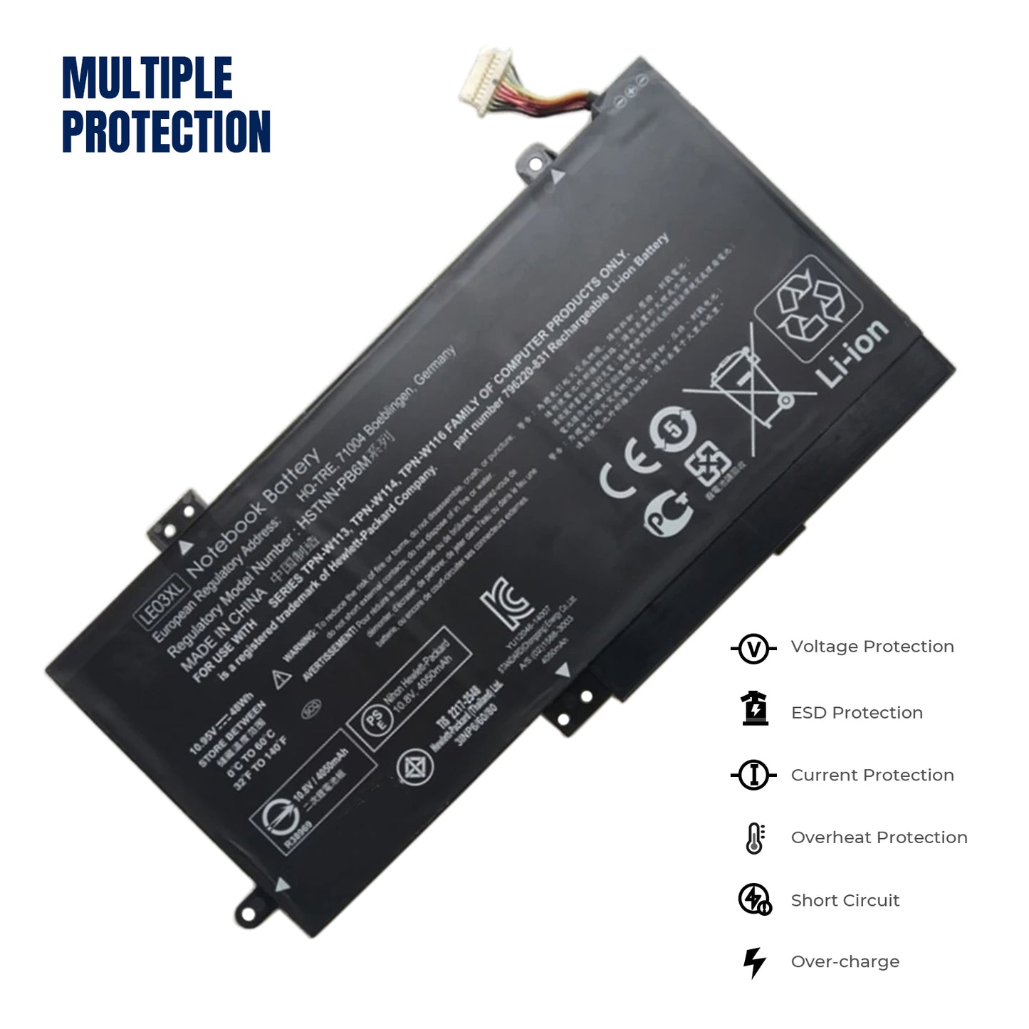 KELESY LE03XL LE03048XL TPN-W113 W114L W116 HSTNN-YB5Q PB6M Battery For HP Envy X360 M6 W101dx W102dx W103dx W010dx 15-W100NT