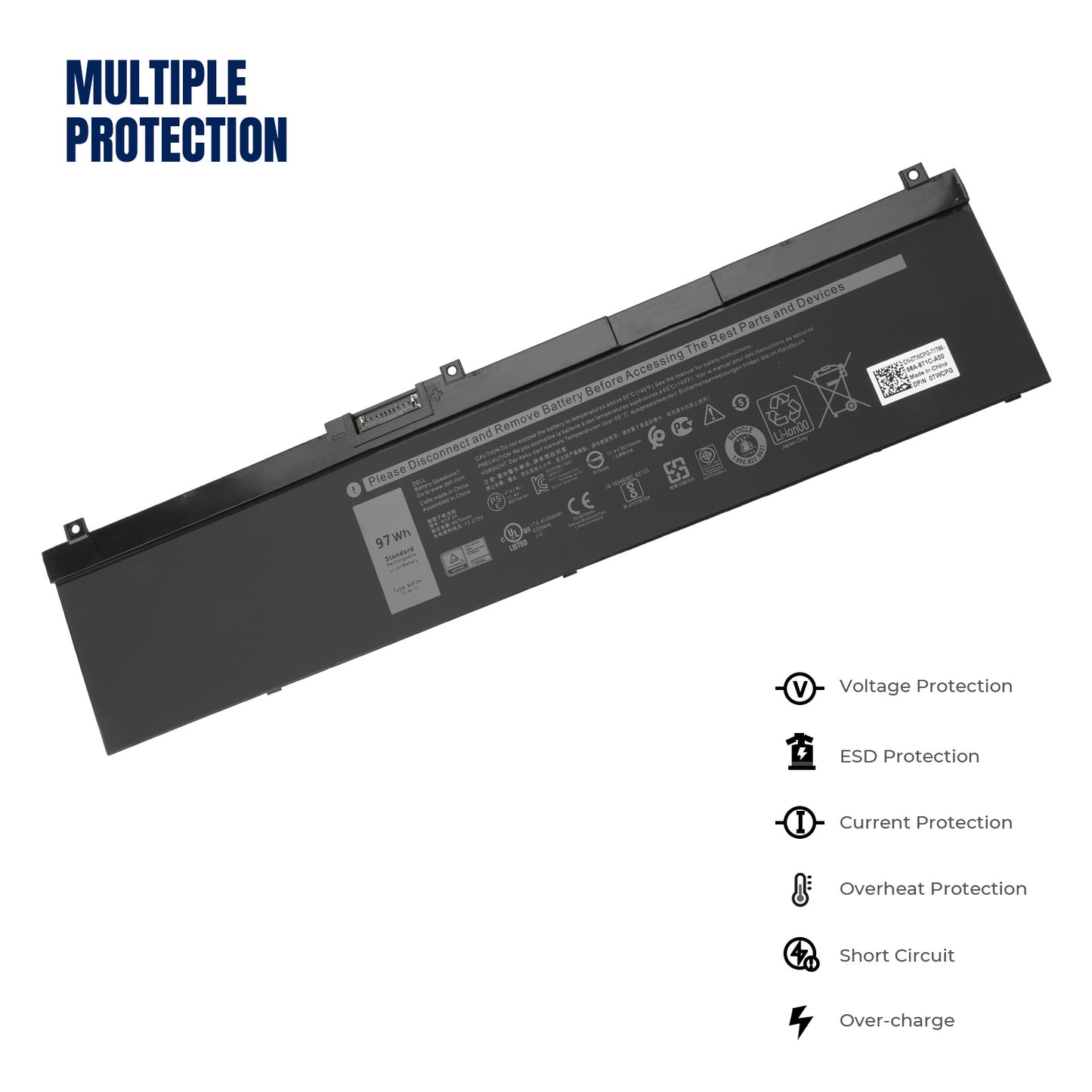 KELESY NYFJH Laptop Battery For Dell Precision 7530 7730 7540 7740 Series P34E P34E001 P34E002 P74F P74F001 P74F002 5TF10 0WMRC