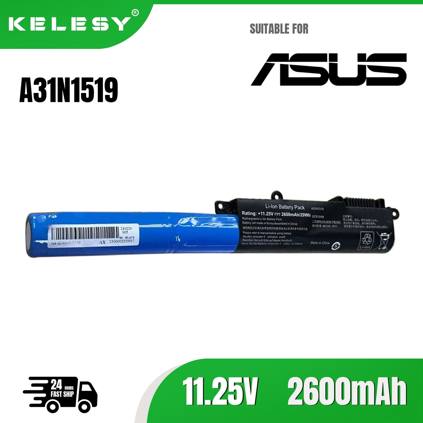 KELESY A31N1519 Batterie Für ASUS X540 X540L X540LA X540LJ X540S X540SA X540SC X540YA A540 A540LA F540SC R540S R540SA
