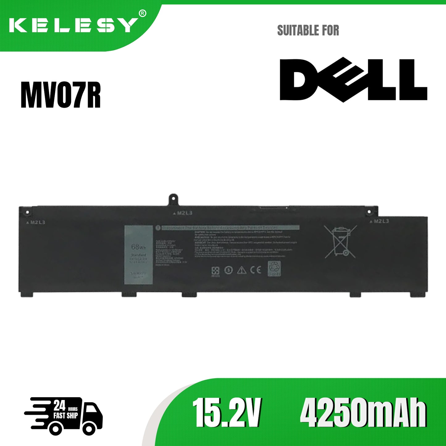 KELESY Original MV07R 266J9 Laptop Battery For DELL G3 15 3590 3790 3500 3700 G5 5500 5505 SE 5000 Series Notebook 72WGV W5W19