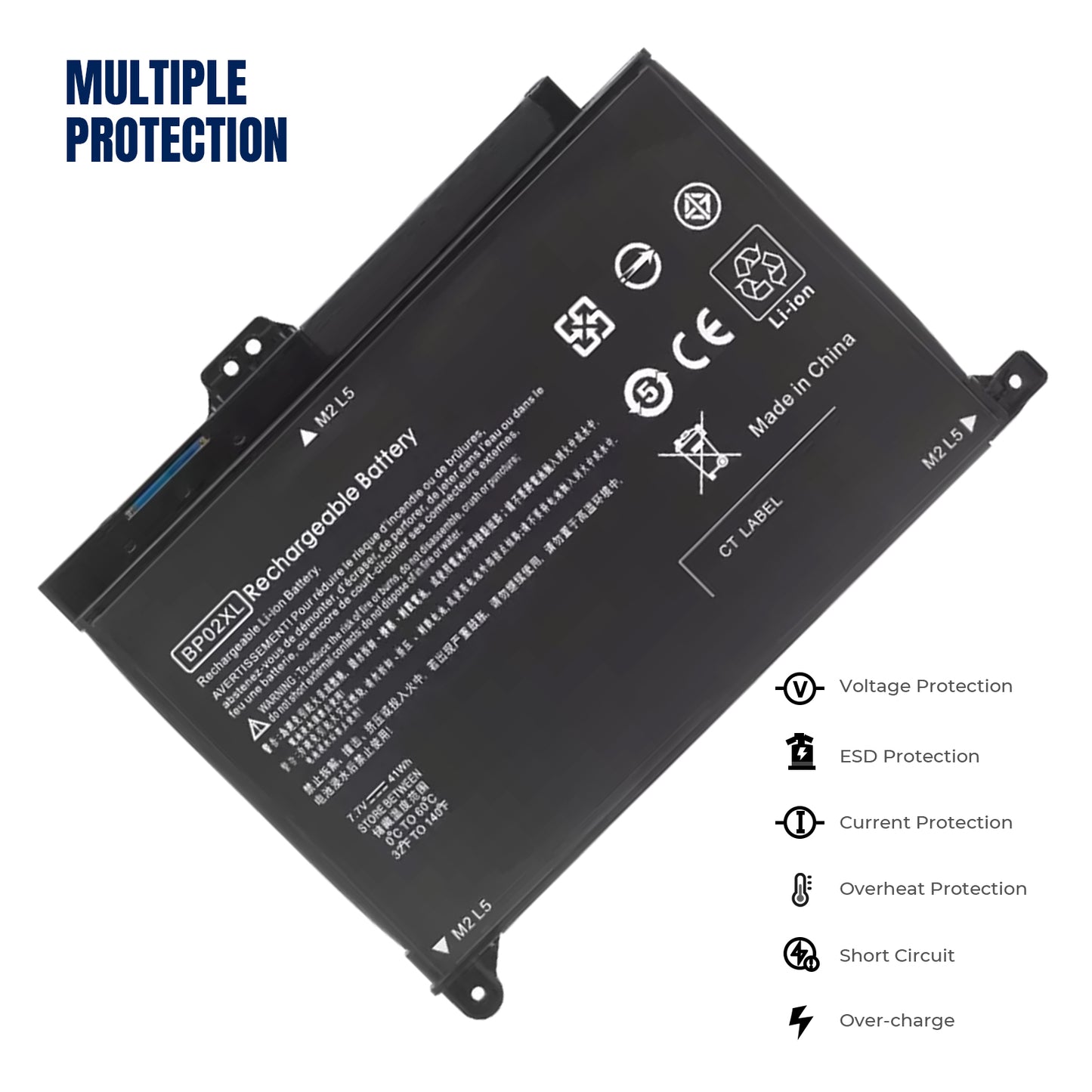 KELESY 7.7V 5150mAh BP02XL Laptop Battery For HP Pavilion PC 15 15-AU 849909-850 849569-421 HSTNN-LB7H BP02041XL HSTNN-UB7B