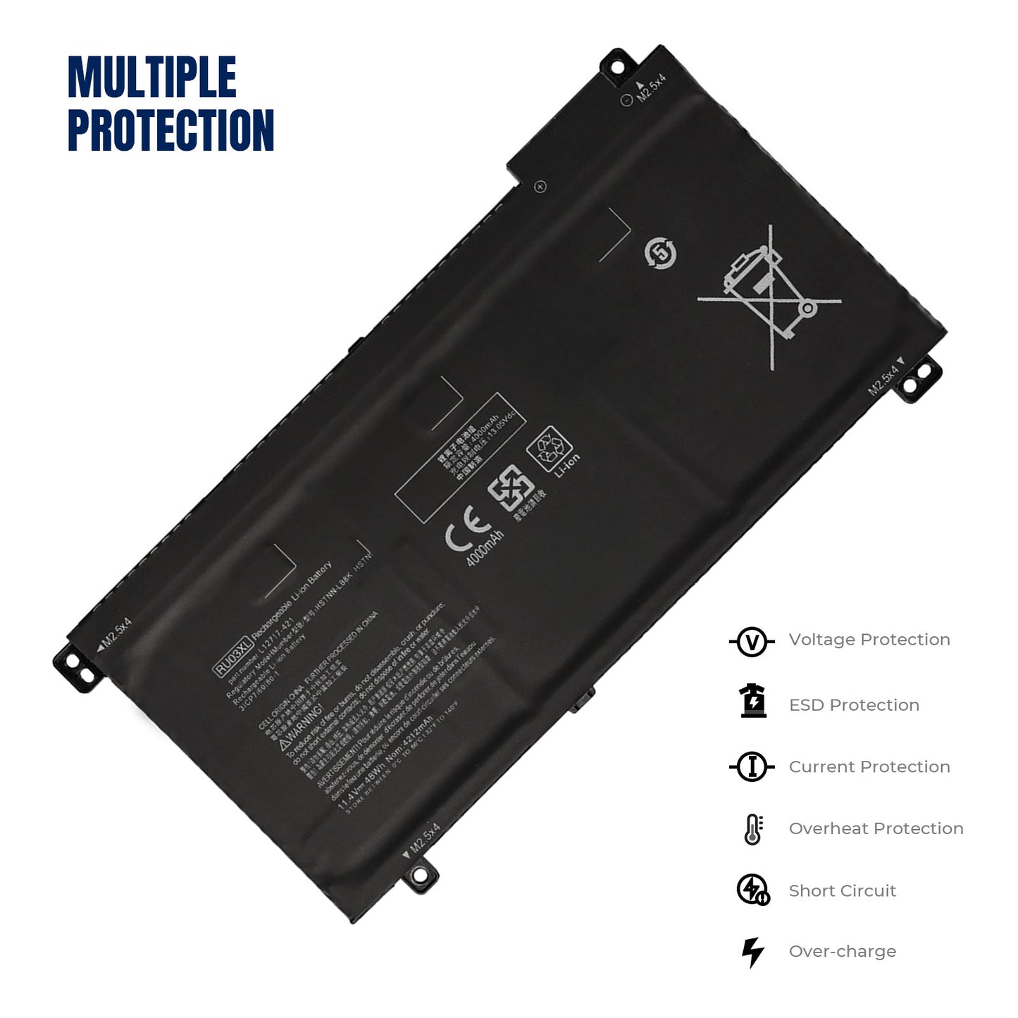 KELESY RU03XL Battery For HP ProBook X360 11 G3 G4 G5 G6 440 G1 Series Notebook HSTNN-LB8K HSTNN-UB7P HSTNN-IB8P L12791-855