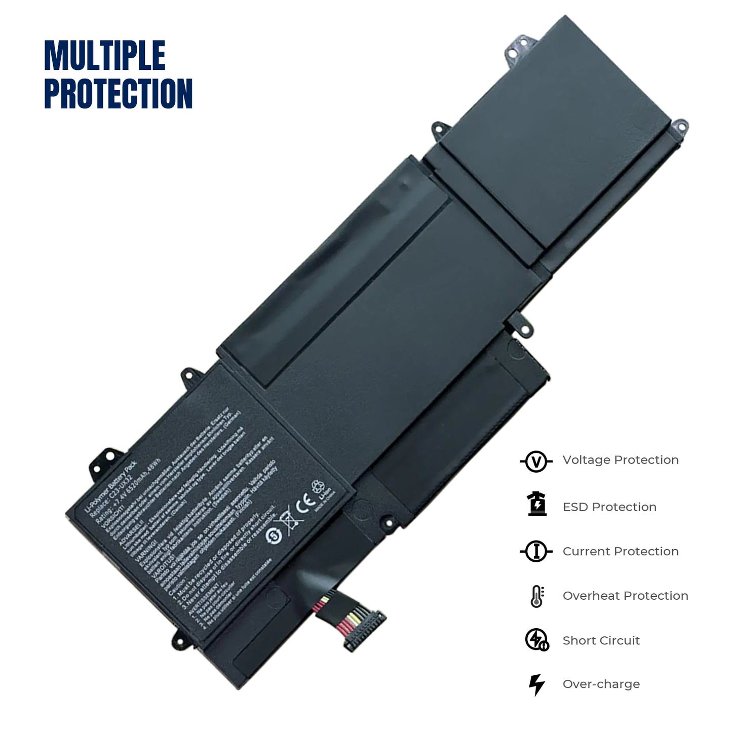 KELESY New C23-UX32 Laptop Battery for ASUS ZenBook UX32 UX32V UX32A UX32VD VivoBook U38N U38N-C4004H 7.4V 6520mAh