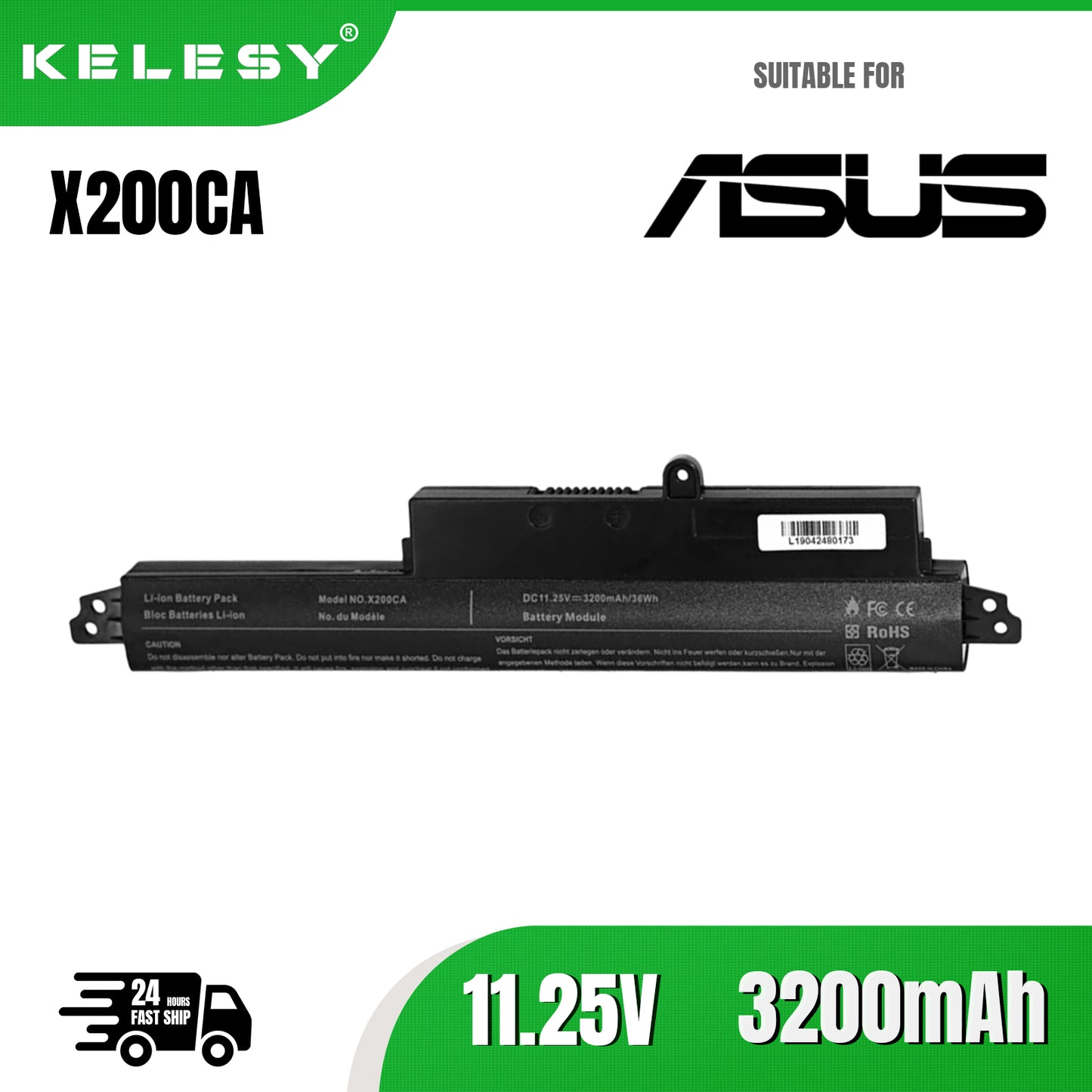 Портативный аккумулятор KELESY ApexWay, аксессуар для ASUS X200CA X200MA X200M X200LA A31LM9H A31LMH2 A31N1302 A31N1302