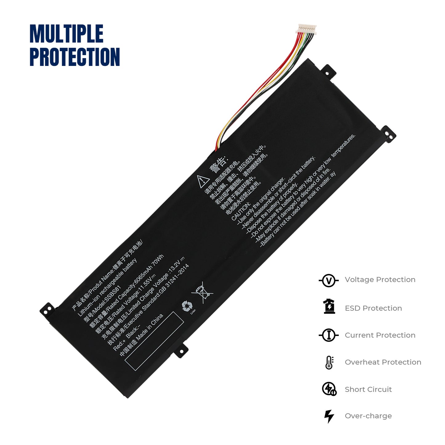 KELESY Neuer Laptop-Akku SSBS81 11,55 V 70 Wh/6065 mAh für 16 16Pro 16HDS-7BB6U 16HD-5BB6U 2022 Edition R5 2023 R7-6800H Notebook