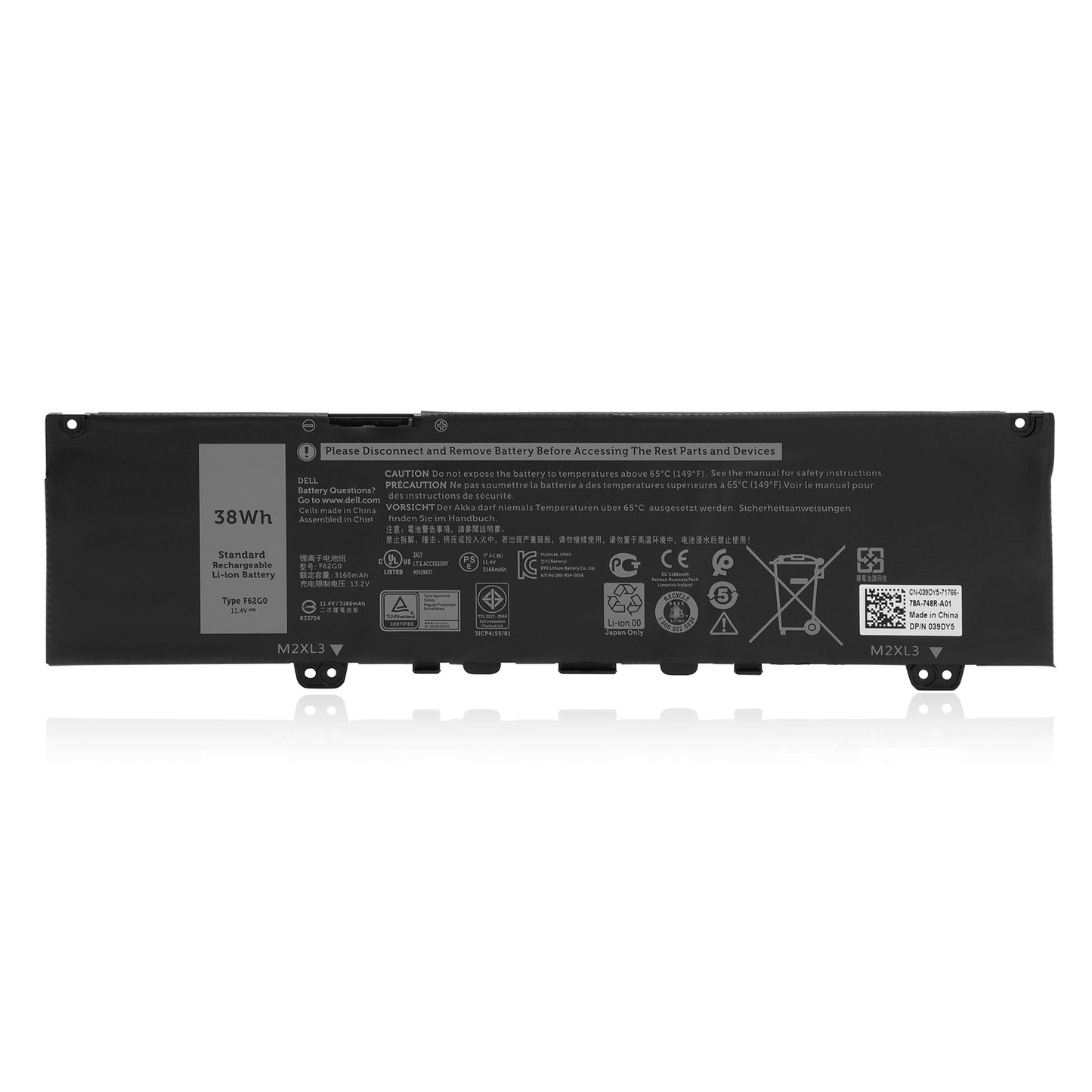 KELESY 100% New F62G0 High Quality Laptop Battery For Dell Inspiron 13 5370 7370 7373 Vostro 5370 RPJC3 Fast Delivery In Stock