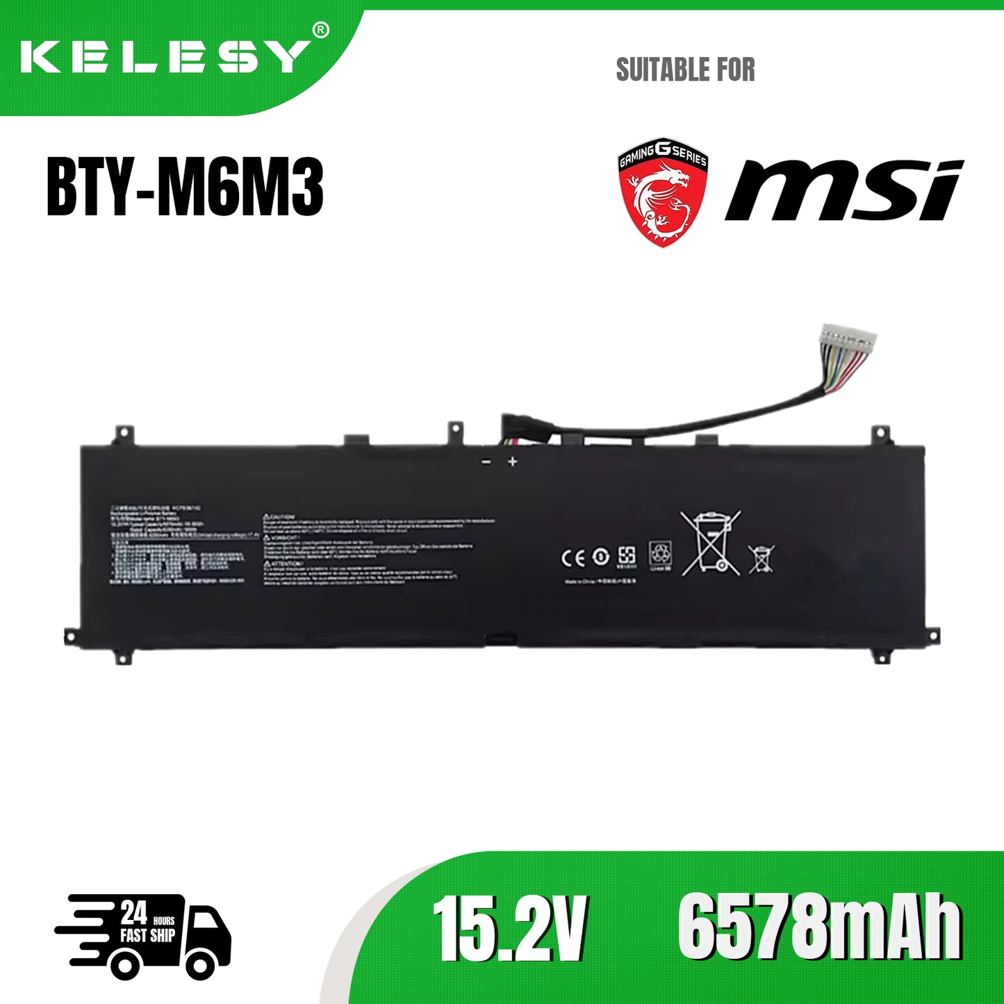 KELESY BTY-M6M3 Laptop Battery For MSI RAIDER GE78HX 13VG 13VX 13VH 13VI 13VI-242NL 13VH-046UK 13VG-041XES 4ICP8/36/142