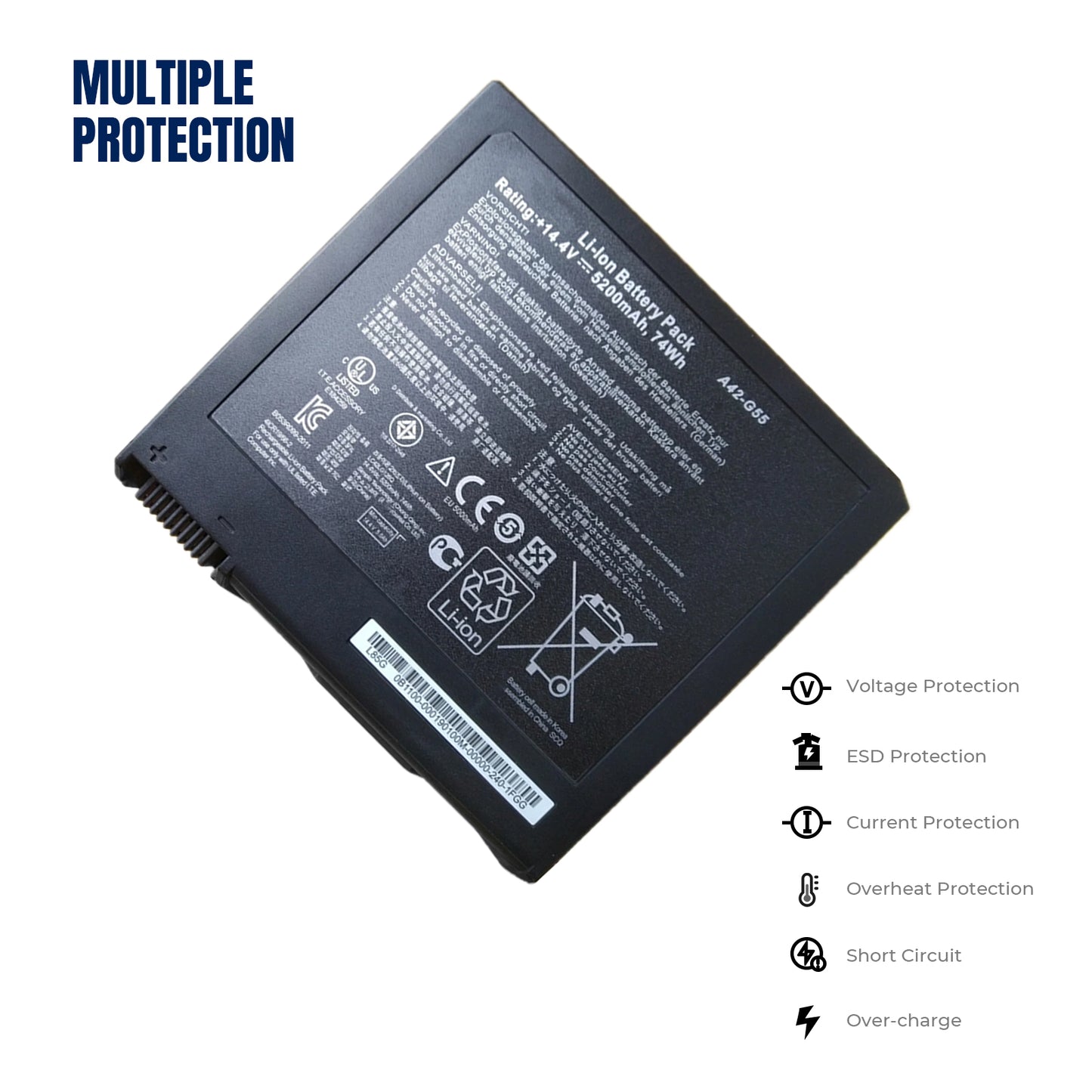 KELESY Batería de A42-G55 14,4 V 74Wh para Asus G55V G55VM G55VW G55VW-S1129V G55VW-ES71 G55VM-DH71