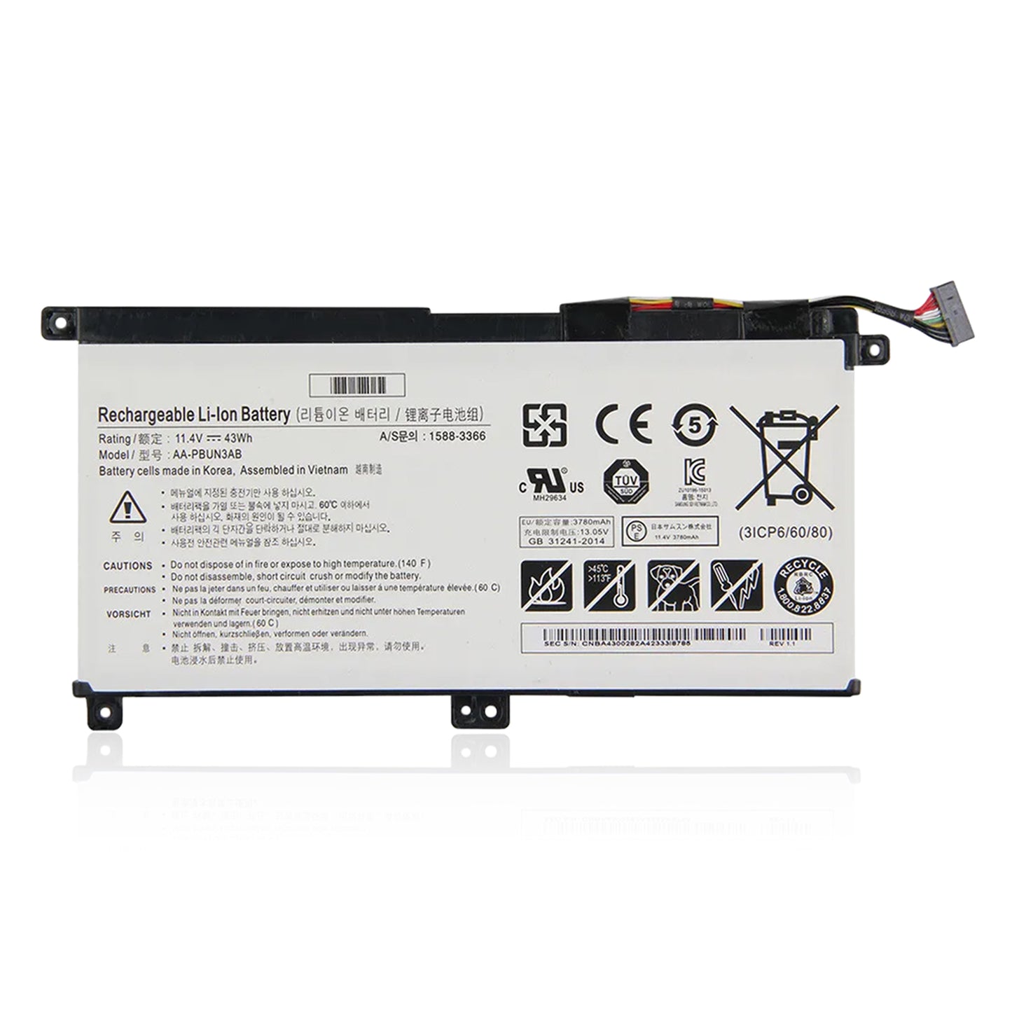 KELESY AA-PBUN3QB para Samsung Notebook 7, AA-PBUN3AB, BA43-00377A, NP800G5M, 800G5M, NP740U5M, 43Wh, NP740U3L-L02US