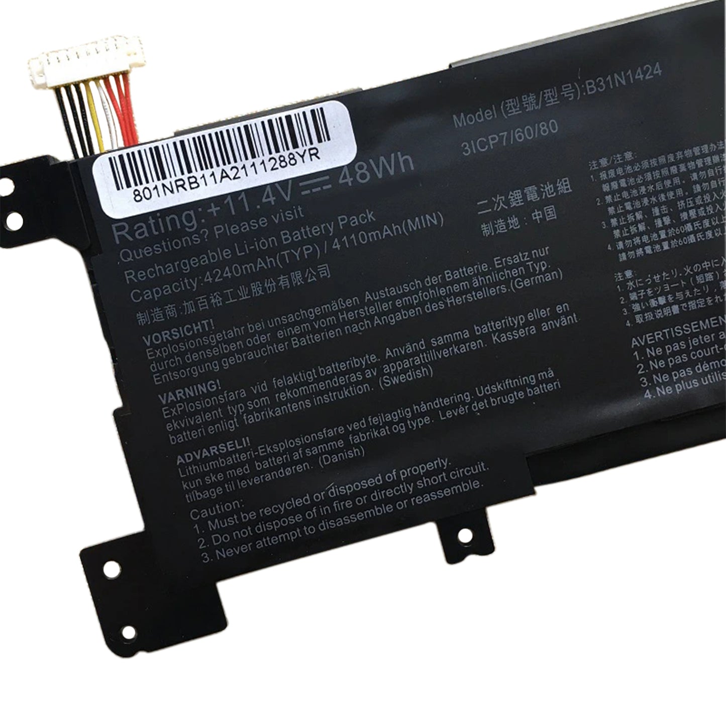 KELESY 11.4V 48Wh B31N1424 Laptop Battery For ASUS A400U A401L K401L K401U B5010 500 200 K401LB5010 K401LB5500 K401LB5200