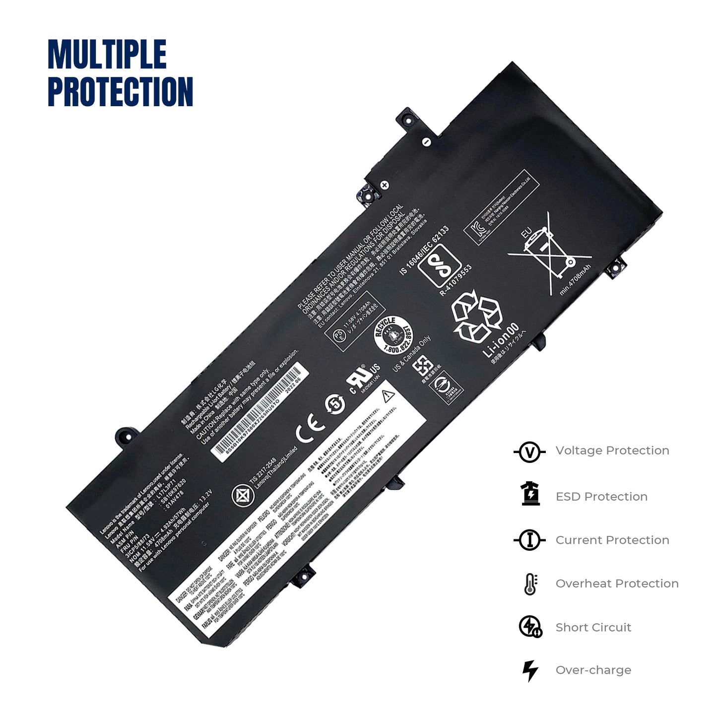 KELESY batería original para Lenovo ThinkPad T480S, 01AV480, SB10K97622, L17M3P71, L17L3P71, 01AV478, 01AV479, SB10K97621