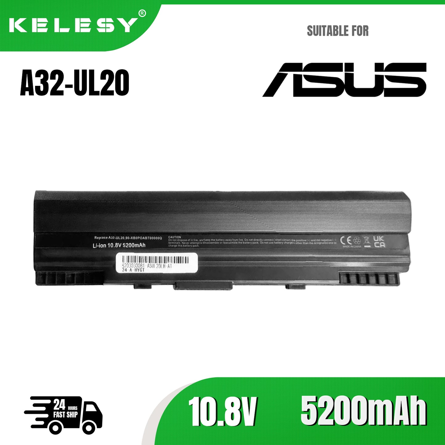 KELESY Batería de A32-UL20 para ordenador portátil ASUS, pieza para ASUS eee pc 1201t 1201HA 1201N 1201T UL20 UL20A UL20F