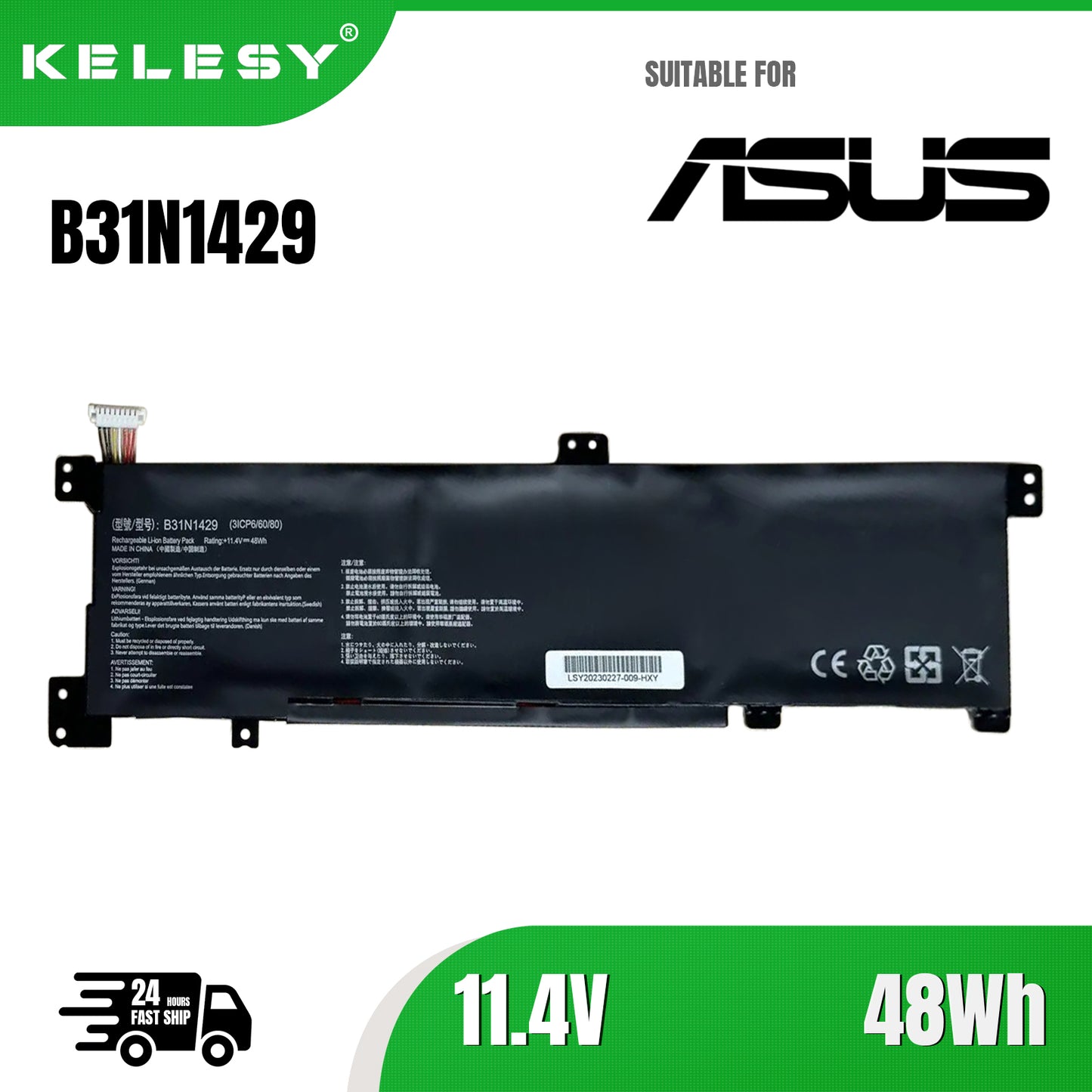 KELESY B31N1429 Laptop Battery For ASUS A501L A501LX A501L A501LB5200 K501U K501UX K501UB K501UW K501LB K501LX K501L 48Wh