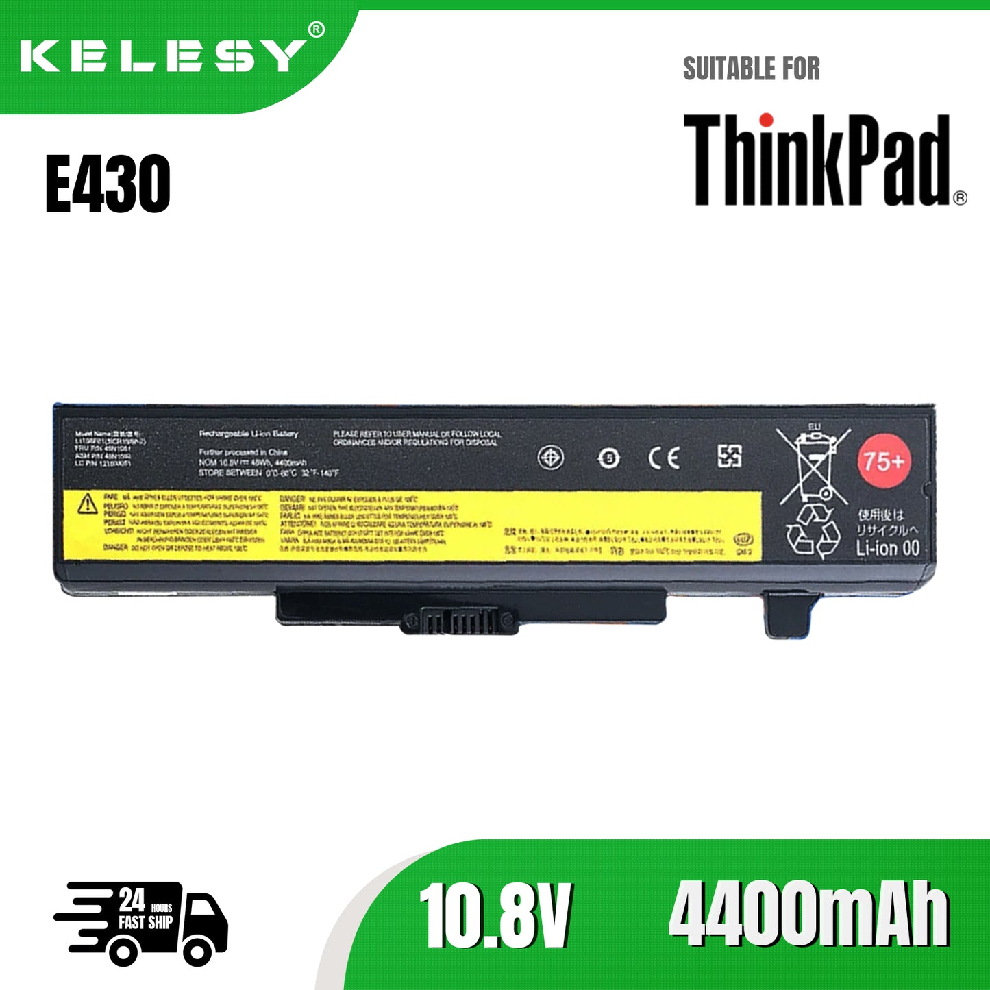 KELESY Batería de ordenador portátil para Lenovo ThinkPad Edge,E430 E440, E431, E435, E531, E535, E540, E430C, E545, K49A, E49