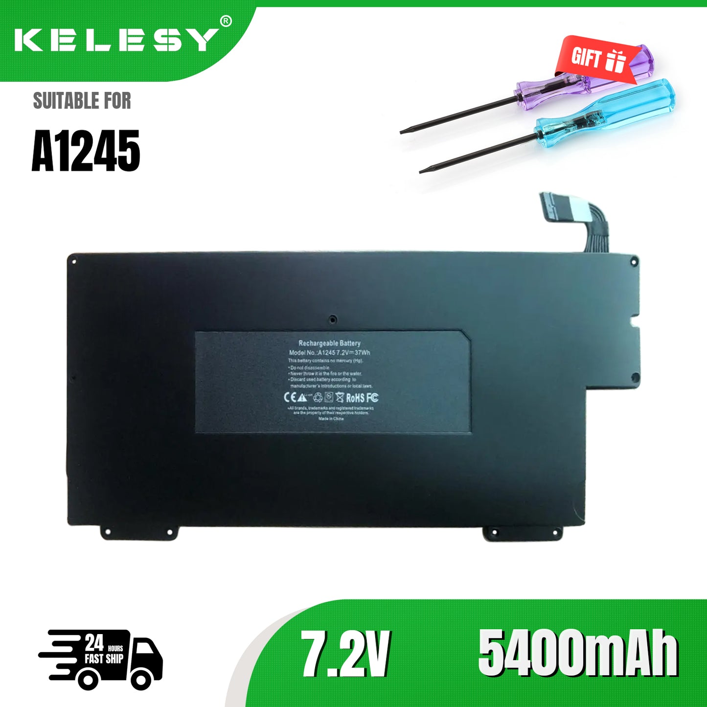 KELESY Батарея A1245 для Apple MacBook Air 13 ", A1237, A1304, MB003, MC233LL/A, MC234CH/A, MC504J/A, MC503J/A