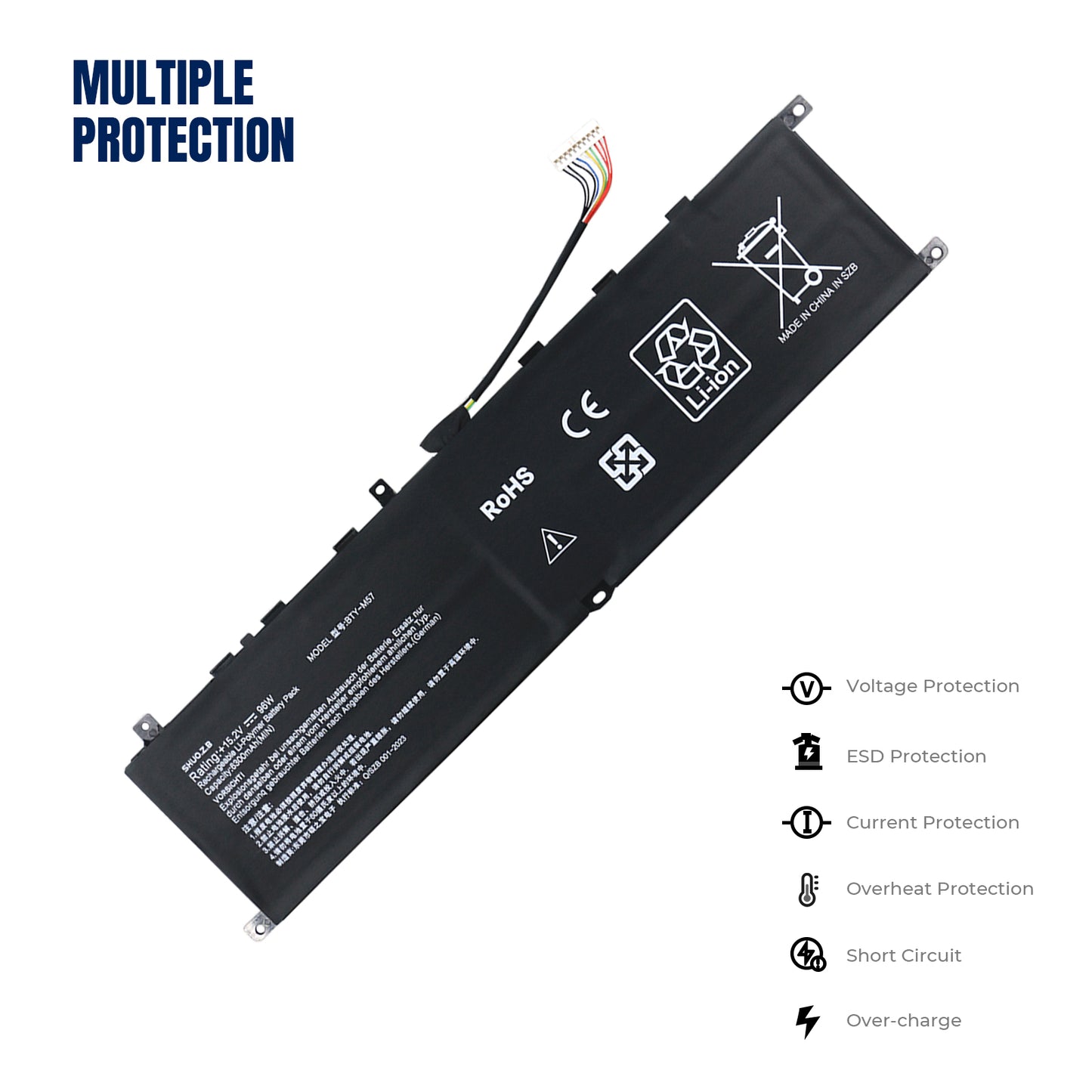KELESY New BTY-M57 Laptop Battery For MSI GP66 GP76 MS-17K3 Leopard 10UG Series Notebook 15.2V 96Wh 6300mAh Free tools