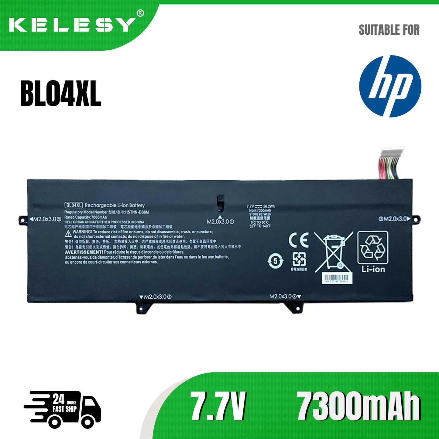 KELESY BL04XL BLO4XL HSTNN-DB8M HSTNN-UB7N L07041-855 L07353-241 L07353-541 Laptop Battery For HP EliteBook X360 1040 G5 G6 7.7V