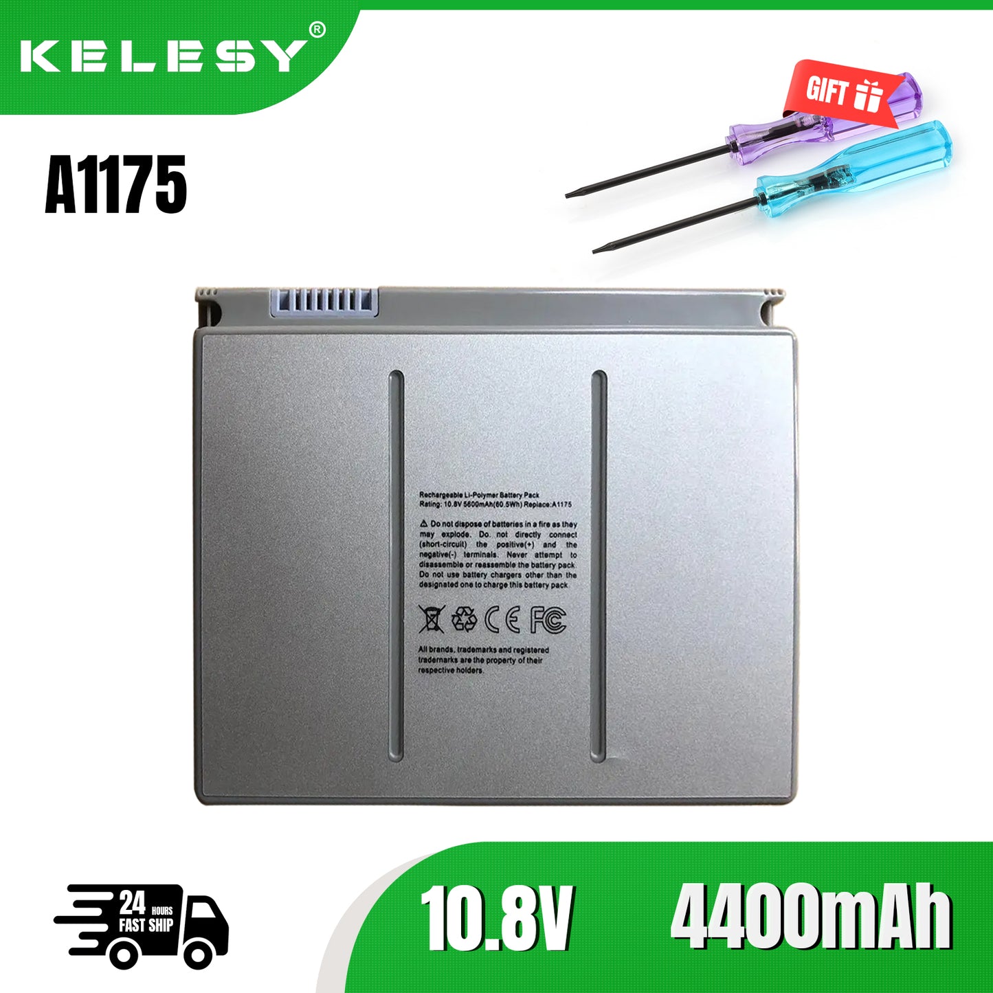 KELESY Batería de 5200mAh para portátil Apple MacBook Pro de 15 pulgadas, A1150, A1211, A1226, A1260, MA463, MA464, MA600