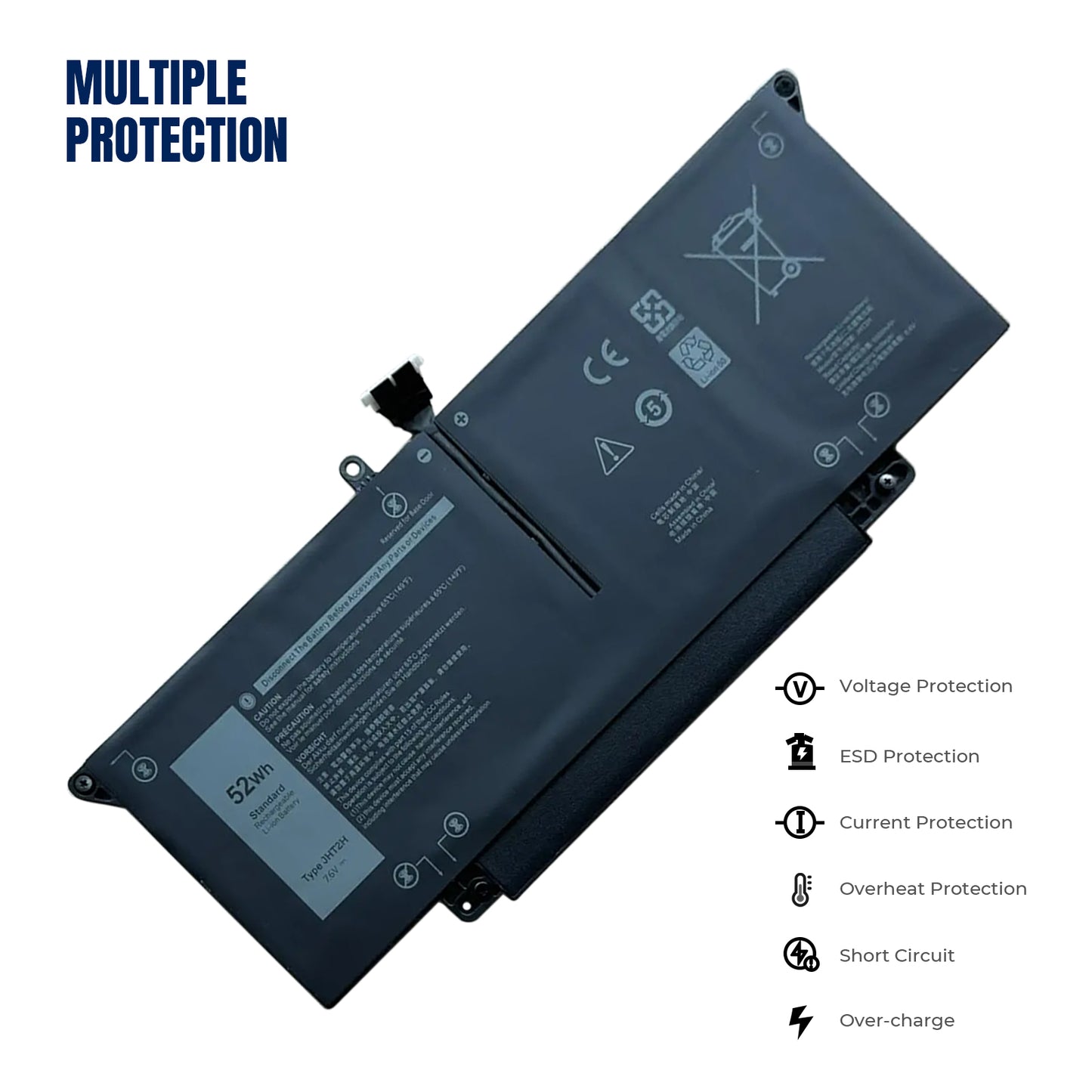Аккумулятор для ноутбука KELESY для Dell Latitude 7310 7410 HRGYV X825P 4V5X2 7CXN6 7CXN6 T3JWC XMT81 52Wh 7.6v