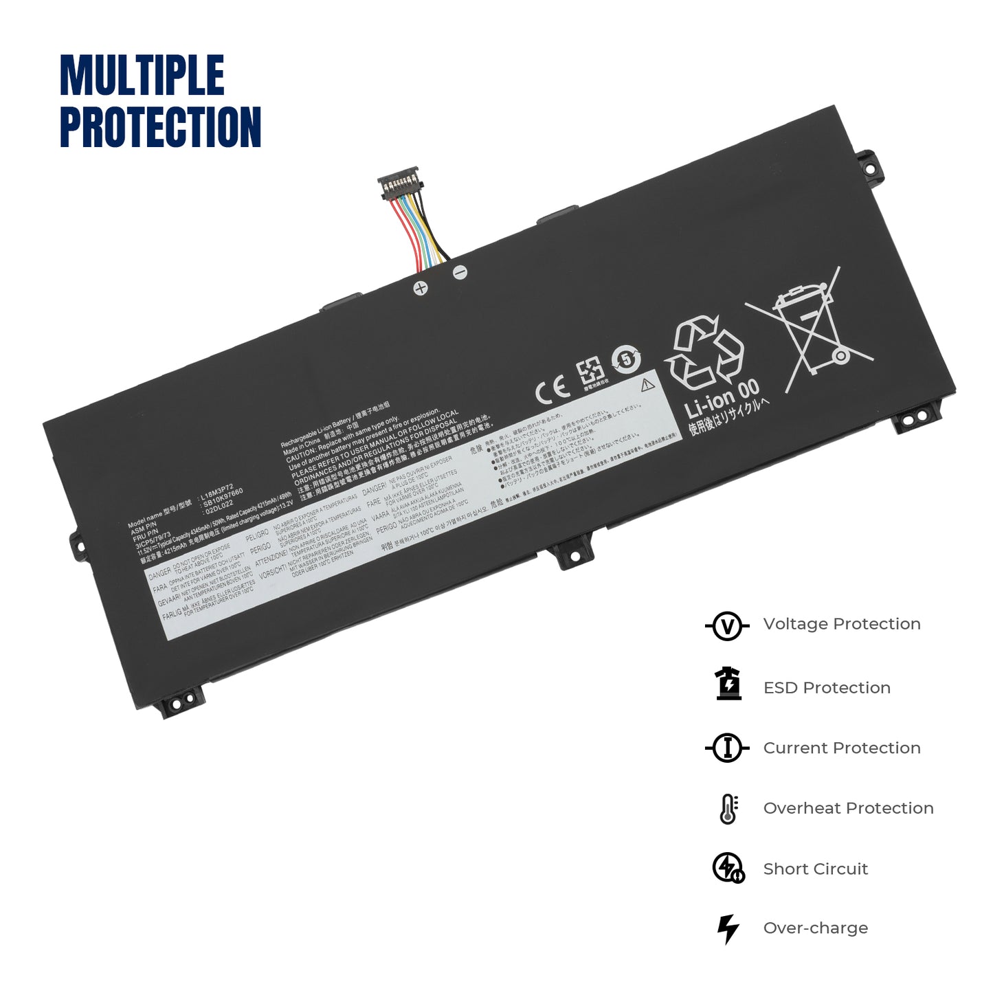 KELESY Original L18M3P72 Laptop Battery For Lenovo ThinkPad X390 Yoga X13 Series L18L3P72 02DL022 02DL021 02HM SB10K97659