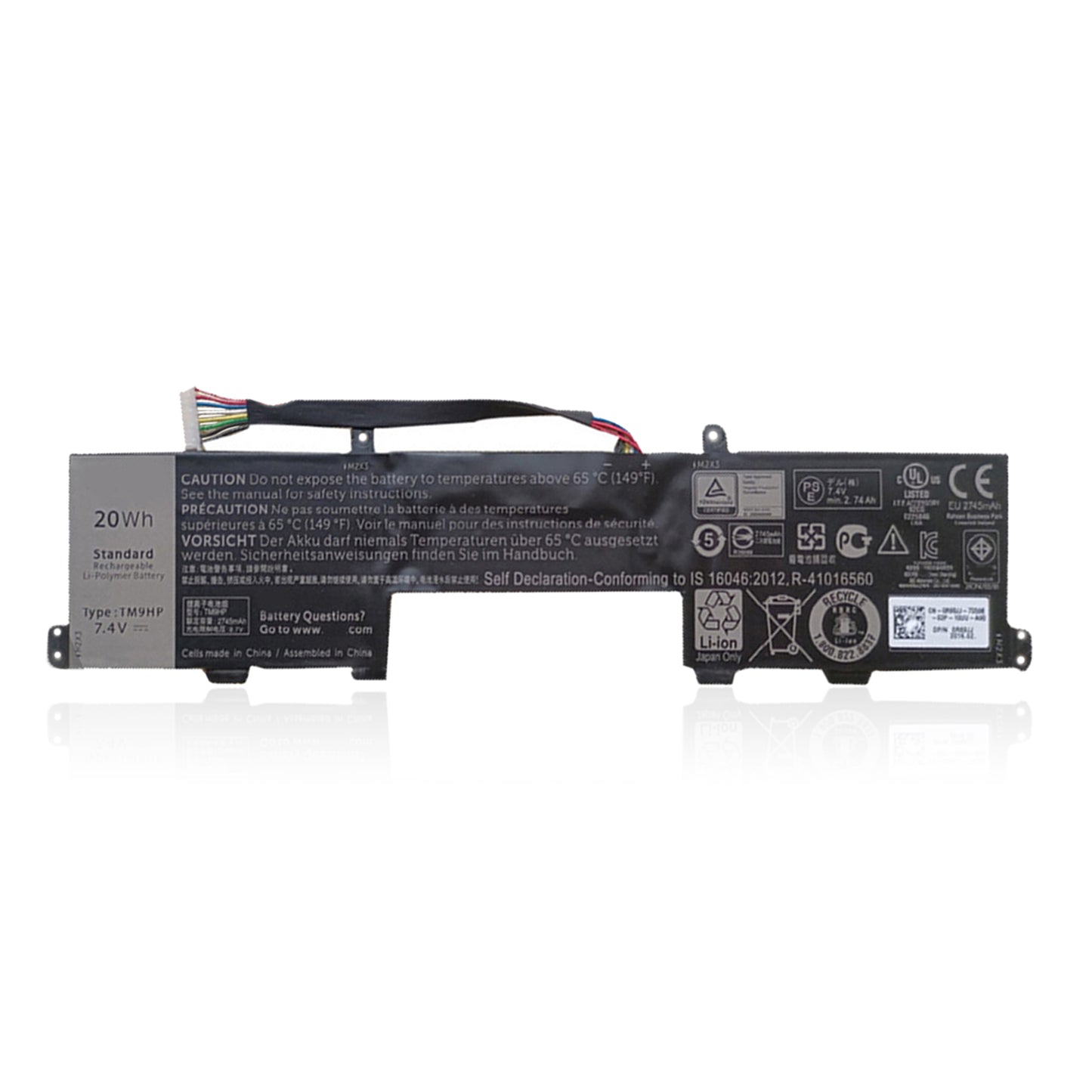 KELESY Laptop Battery TM9HP For DELL Latitude 13 7350 FRVYX 0FRVYX 2ICP4/55/82 0J84W0 7.4V 20WH 2750mAh