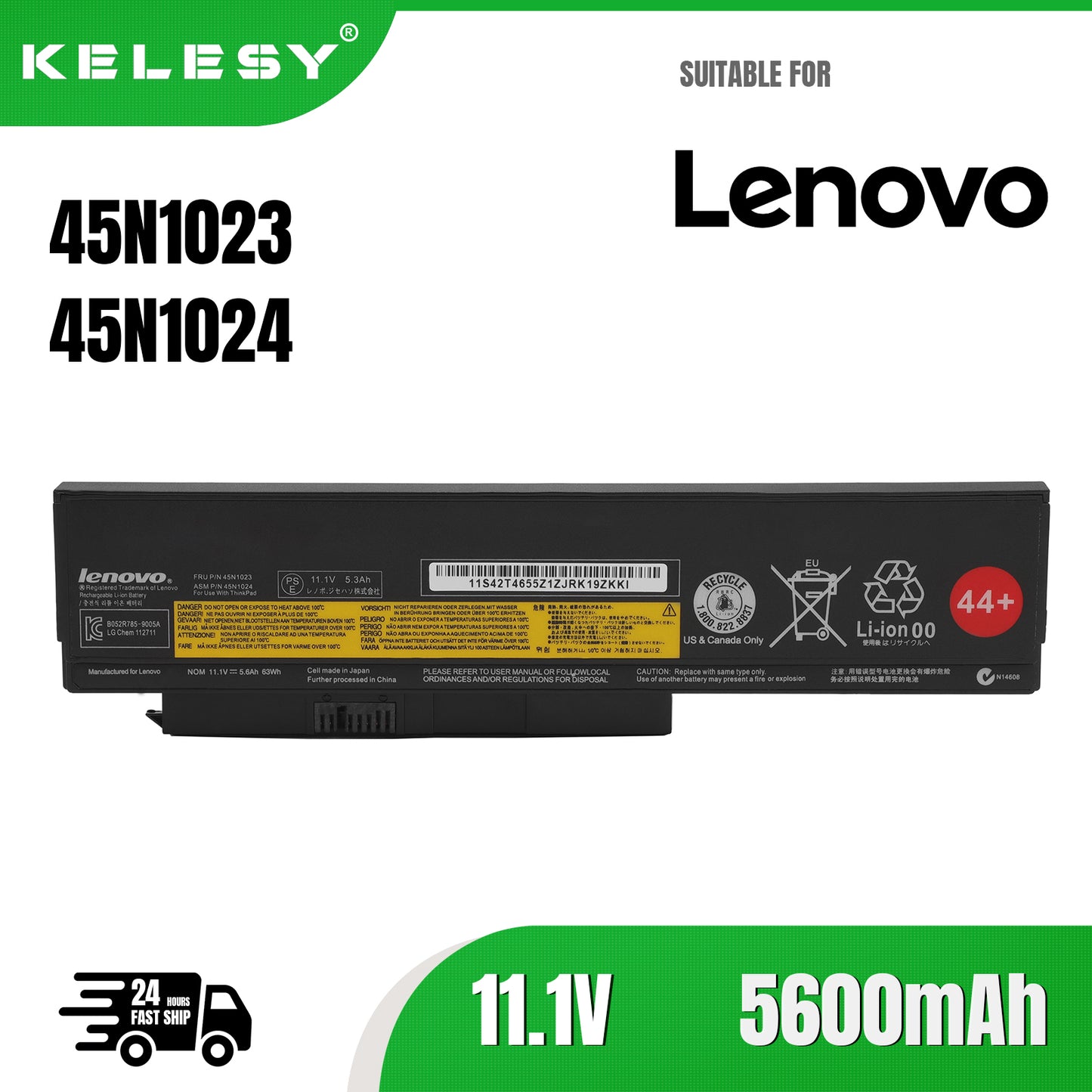 KELESY 44+ 11.1V 63Wh 45N1022 Battery For Lenovo ThinkPad X230 X230I X230S 45N1020 45N1021 45N1023 45N1024 45N1025 45N1028