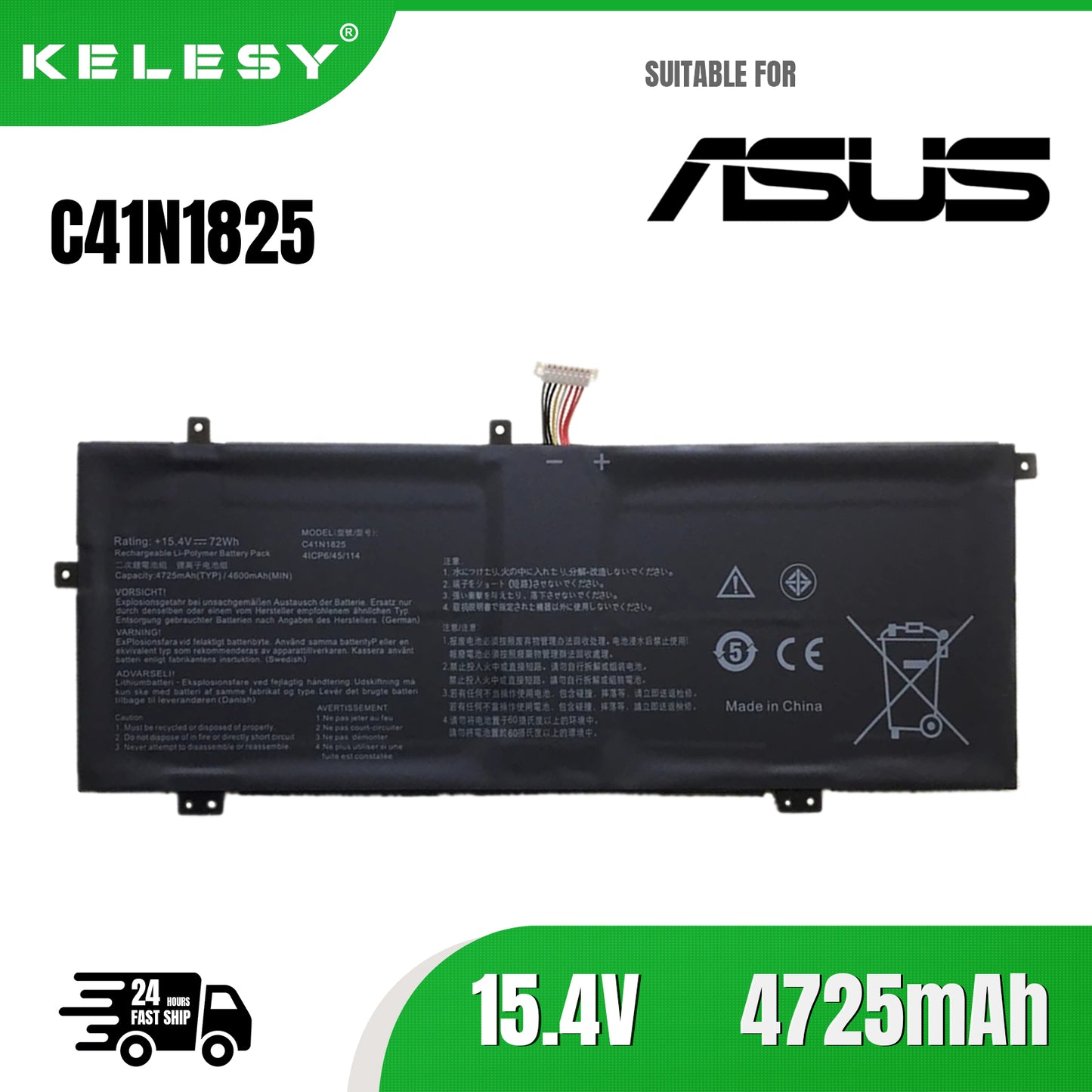 KELESY C41N1825 Laptop Battery For ASUS VivoBook 14 X403FA ADOL14F ADOL14U ADOL I403FA I403FA-2C X403FA-2C X403FA-2S Series
