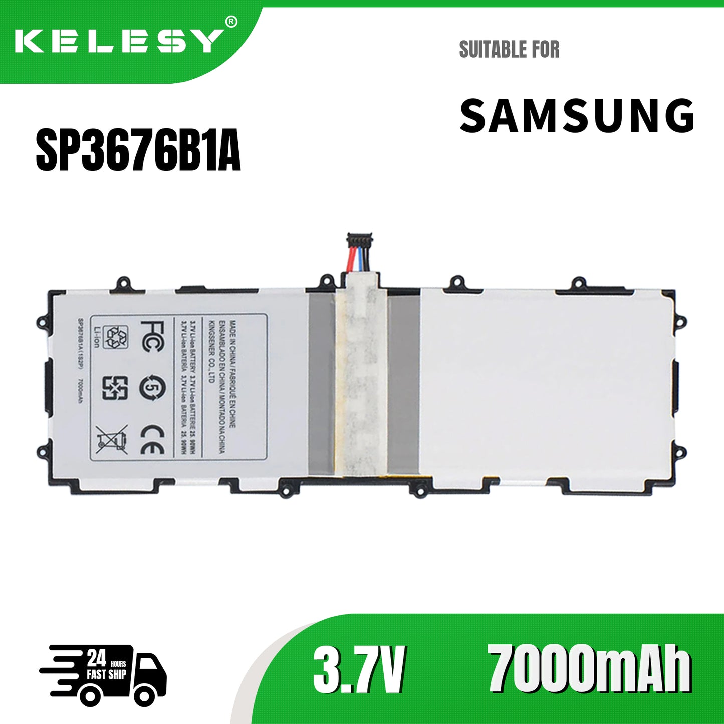 KELESY SP3676B1A(1S2P) para Samsung Galaxy Tab 2, 10,1, GT-N8000, GT-N8010, GT-N8013, GT-P5100, P5113, P7510, P7500, P5100