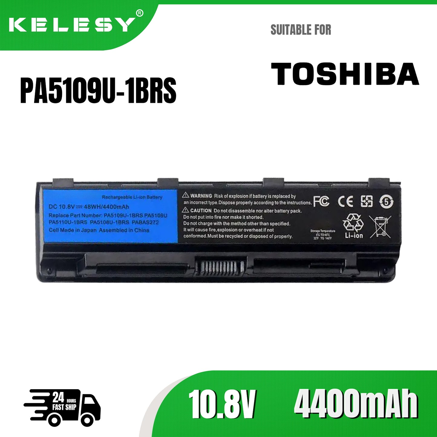 KELESY batería modelo PA5109U PA5109U-1BRS PA5110U para ordenador portátil, pila para Toshiba C40 C45 C50 C50D C55 C55D C55DT