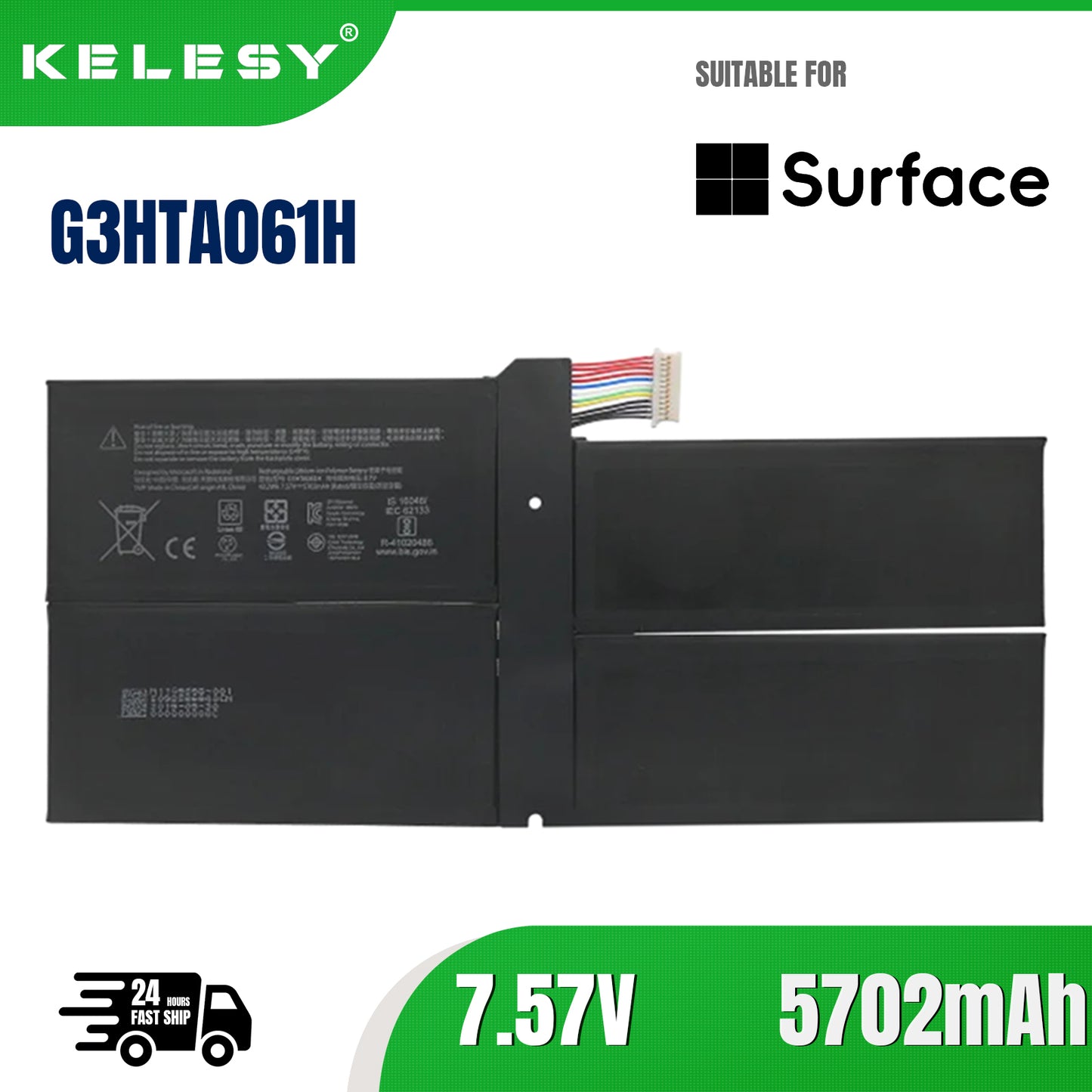 KELESY G3HTA061H DYNM03 Laptop Battery For Surface Pro 7 1866 2019 12.3" Sereis Tablet 7.57V 43.2WH/5702mAh