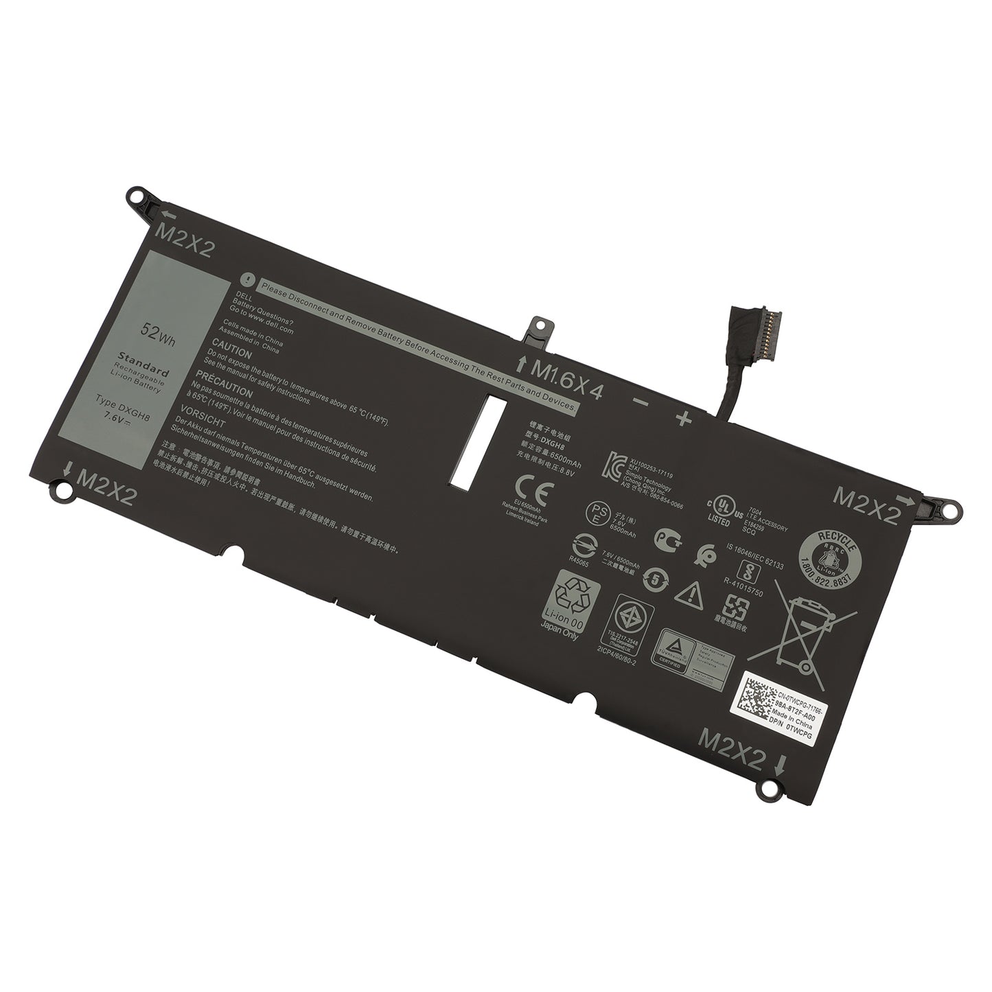 KELESY DXGH8 Battery for Dell XPS 13 9370 9380 2019 Inspiron 13 7390 7391 2-in-1 5390 5391 7490 Latitude 3301 E3301 Vostro 5390