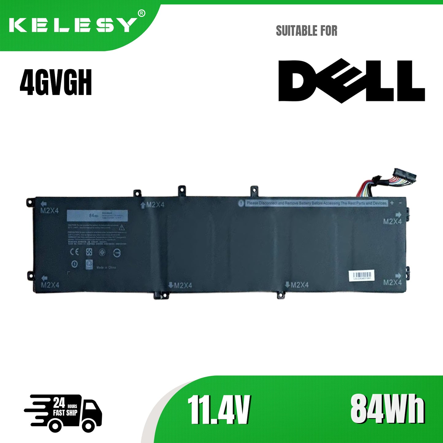KELESY New 4GVGH RRCGW Laptop Battery for DELL Precision 5510 XPS 15 9550 Series 1P6KD T453X Free Tools