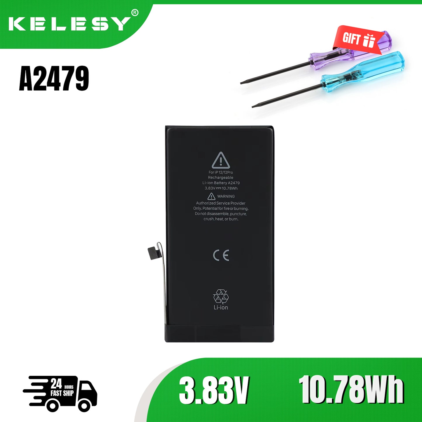 KELESY A2479 сменный аккумулятор для iPhone 12 iPhone 12pro 3,83 В 10,78 Вт·ч 2815 мА·ч с бесплатными инструментами