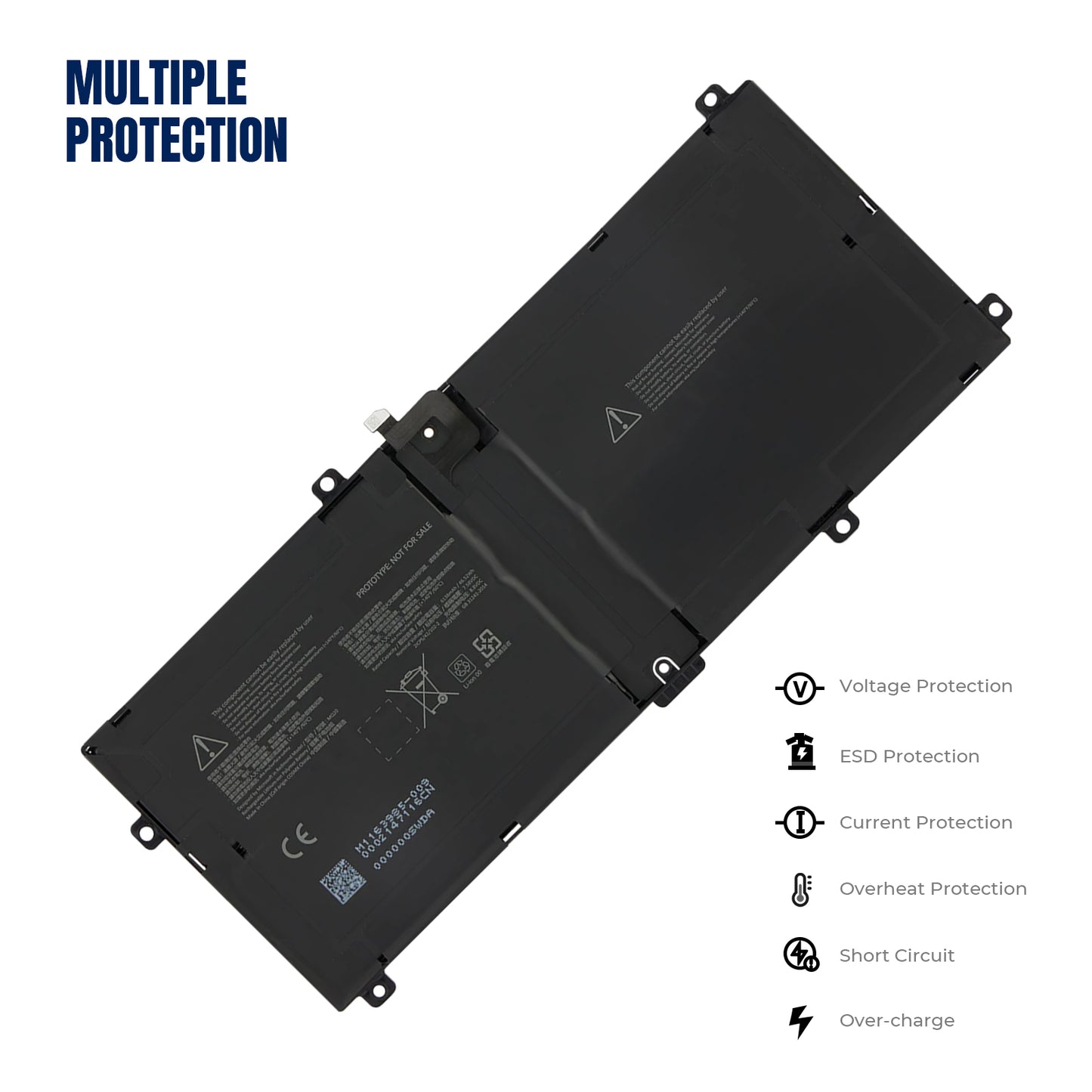 KELESY Batería para portátil MQ20 para Microsoft Surface Pro 9 2032 Serie M 1163985 -018 7.58V 6138mAh 46.52WH