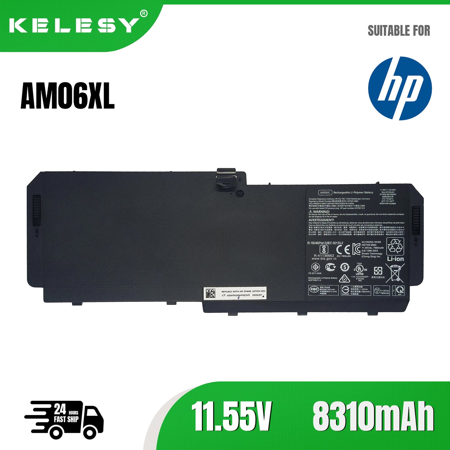 KELESY 11.55V 95.9Wh Laptop Battery For HP ZBook 17 G5 G6 Series AMO6XL HSTNN-IB8G L07350-1C1 L07044-855 AM06095XL