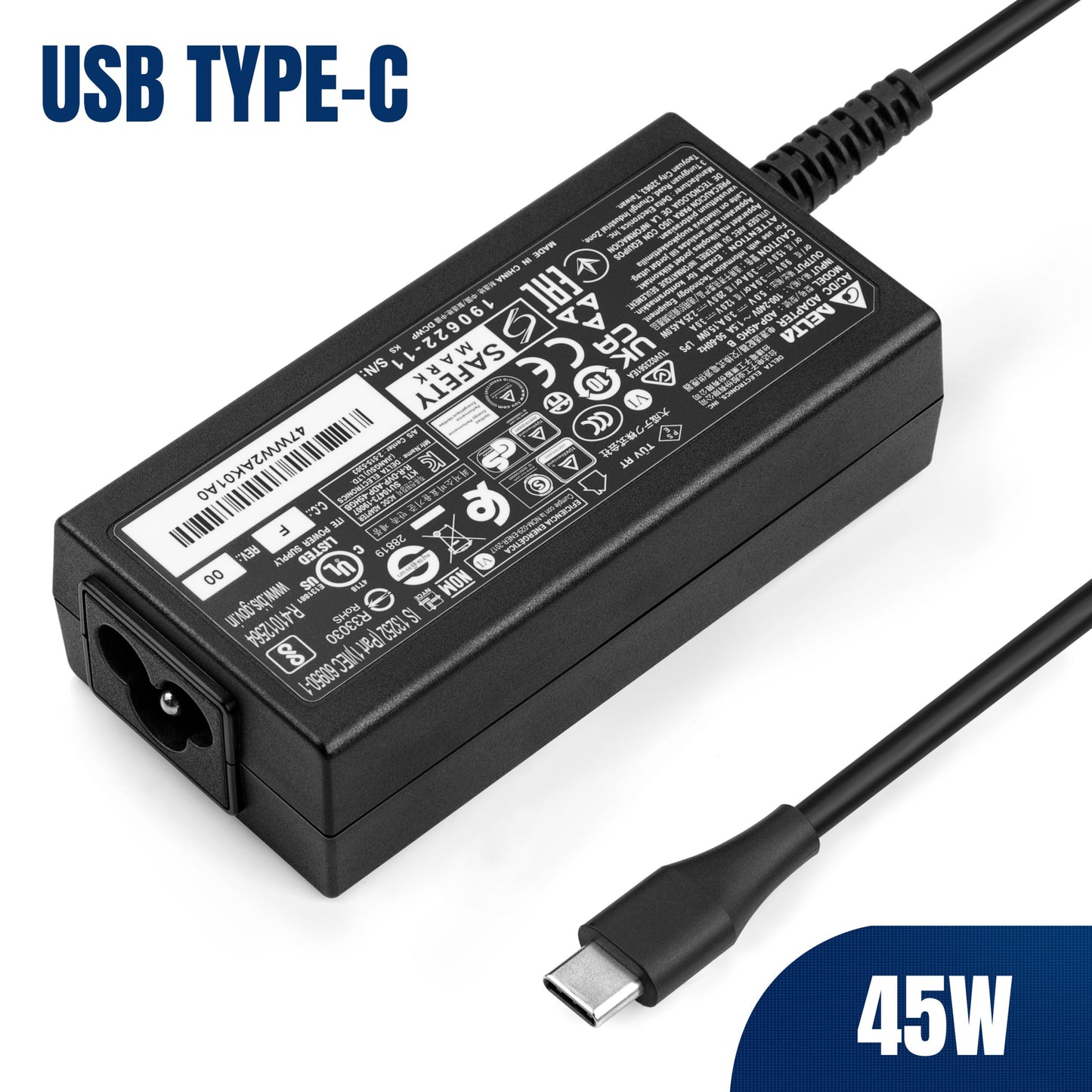 Адаптер переменного тока для ноутбука DELTA 45 Вт USB Type-C, общая модель, ADP-45HG B