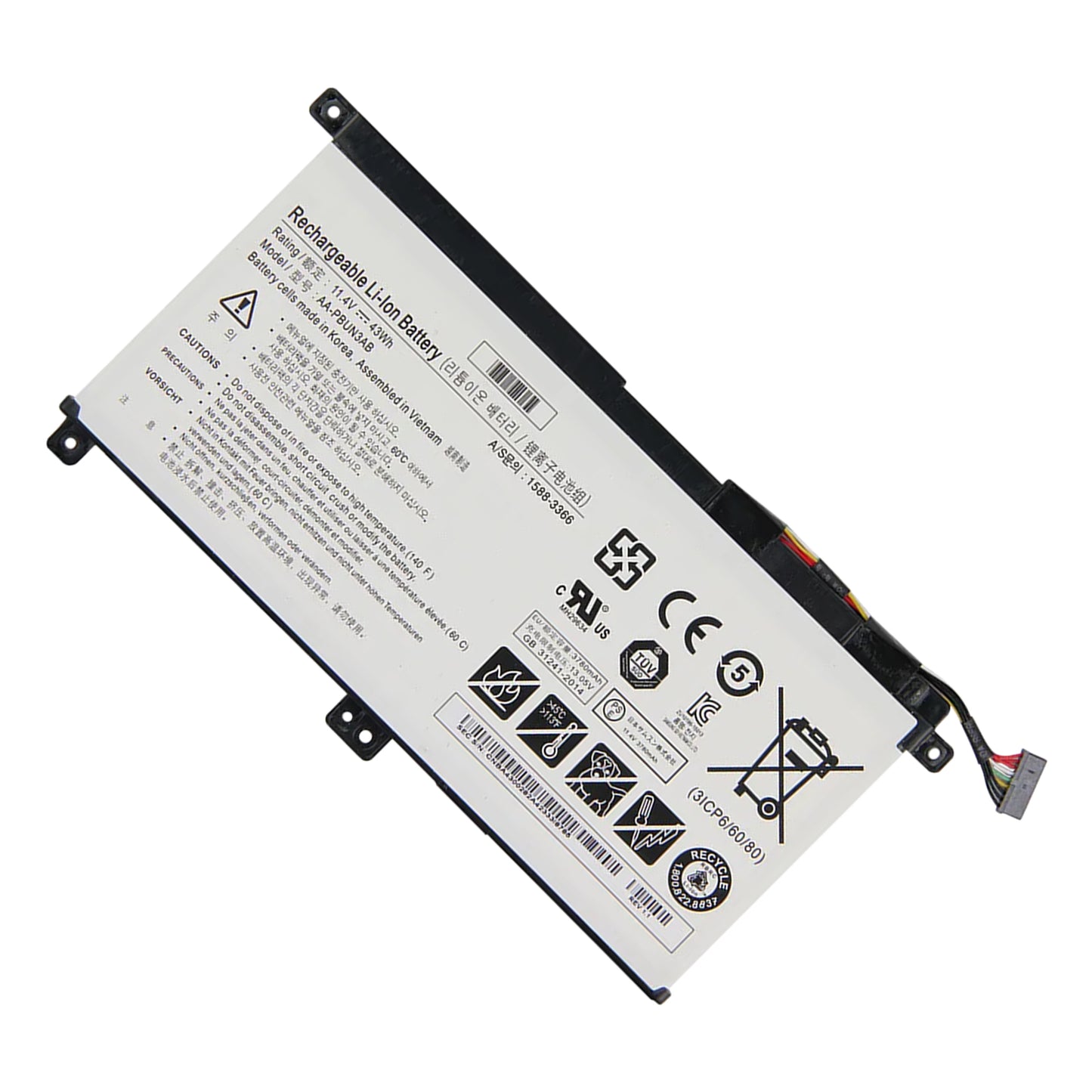 KELESY AA-PBUN3QB para Samsung Notebook 7, AA-PBUN3AB, BA43-00377A, NP800G5M, 800G5M, NP740U5M, 43Wh, NP740U3L-L02US