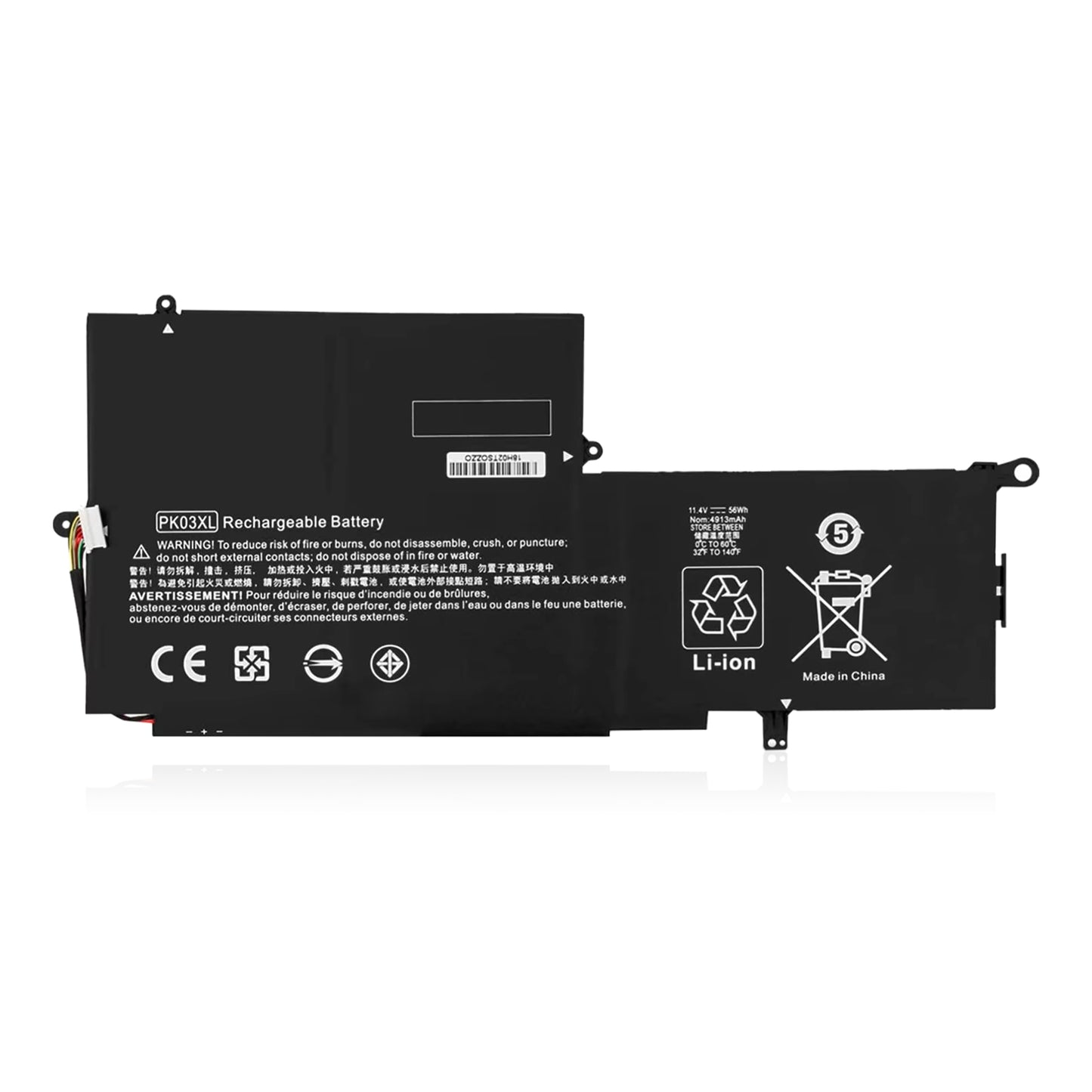 KELESY PK03XL Laptop Battery for HP Spectre Pro X360 13 G1 Series M2Q55PA M4Z17PA HSTNN-DB6S 6789116-005 11.4V 56WH