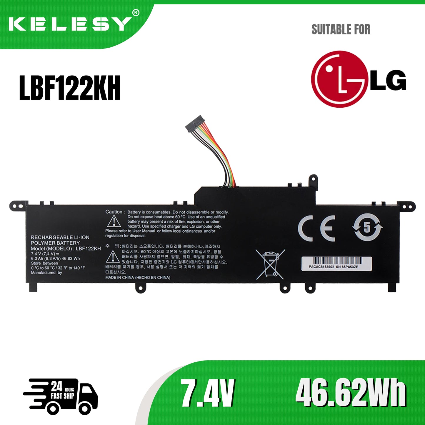 KELESY Batería de ordenador portátil LBF122KH, para LG Xnote P210 P220 P330 Series Notebook P210-G.AE21G P210-GE25K, 6300mAh