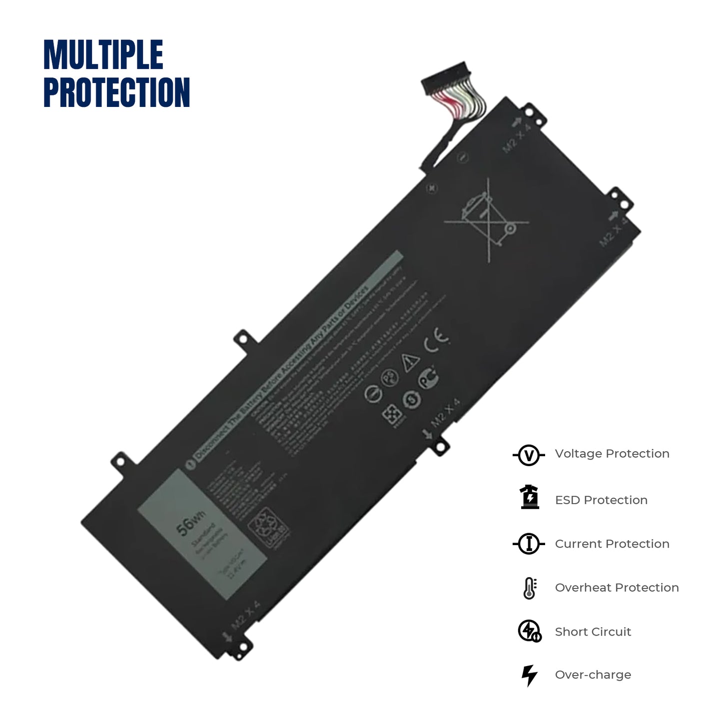 KELESY 4K1VM Laptop Battery For Dell G7 17 7700 0W62W6 0NCC3D V0GMT P46E XYCW0 4649mAh/56Wh 11.4V