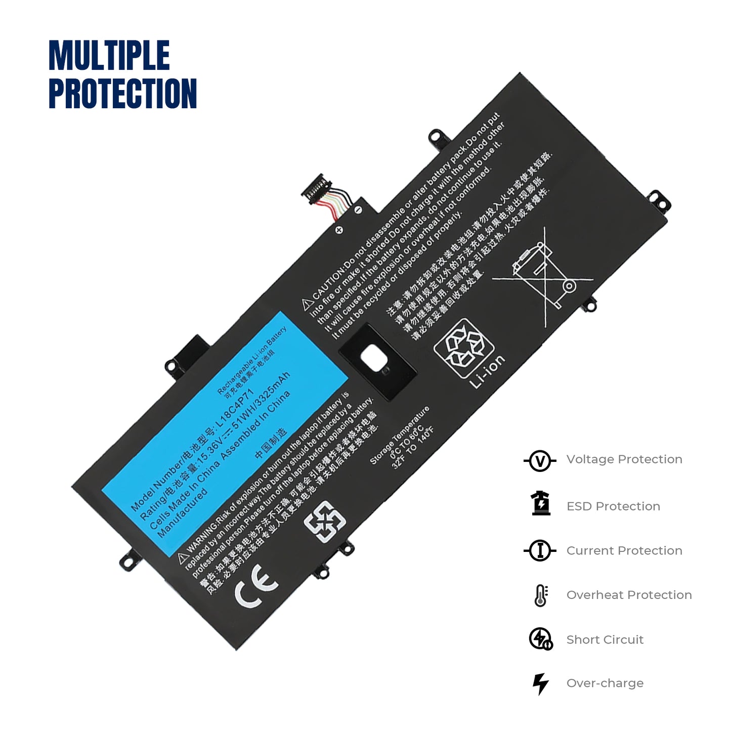 KELESY L18M4P72 L18C4P71 para Lenovo Thinkpad X1 Carbon 7th 2019 2020 Series L18L4P71 SKB10K97642 02DL004 02DL005