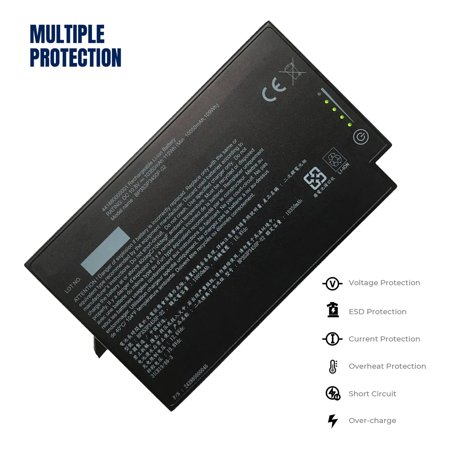 KELESY Batería Original de BP3S3P2900-2 para ordenador portátil, 10,8 V, 8700mAh, para Getac B300, B300X Rugged 441831700026