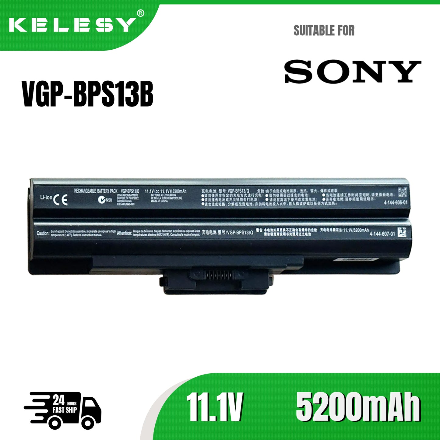 KELESY Batería para portátil SONY Vaio BPS13/B VGP BPS13/Q VGP-BPS13B/B BPS21B/B BPS21 GN-AW VGN-CS VGN-FW