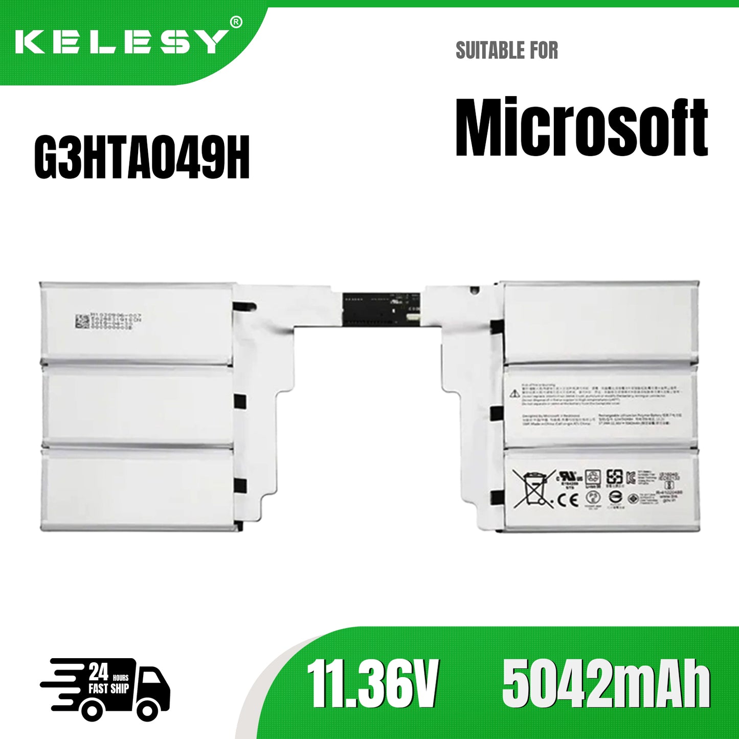 KELESY New G3HTA049H Laptop Battery For Microsoft G3HTA050H Surface Book2 1835,book 2 15" inch Keyboard Battery 13.5inch